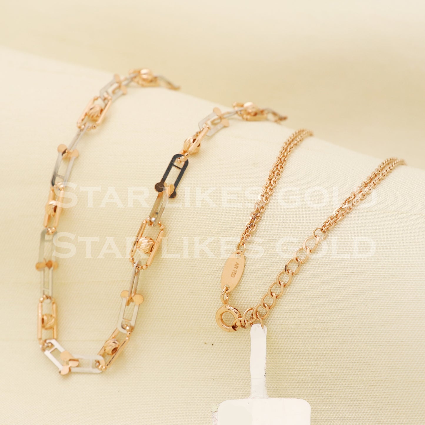 18k 18KT GOLD chain necklace Handmade fine Jewelry, PR1331