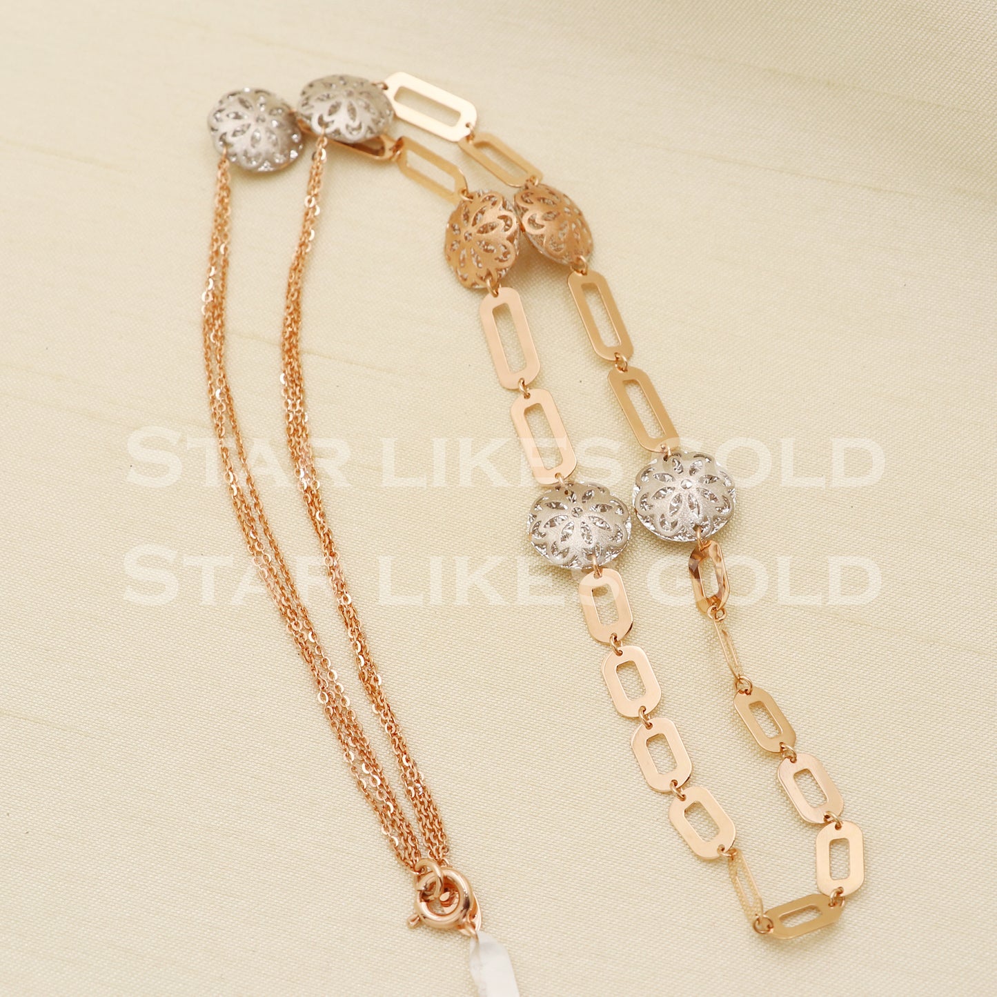 18k 18KT GOLD chain necklace Handmade fine Jewelry, PR1333