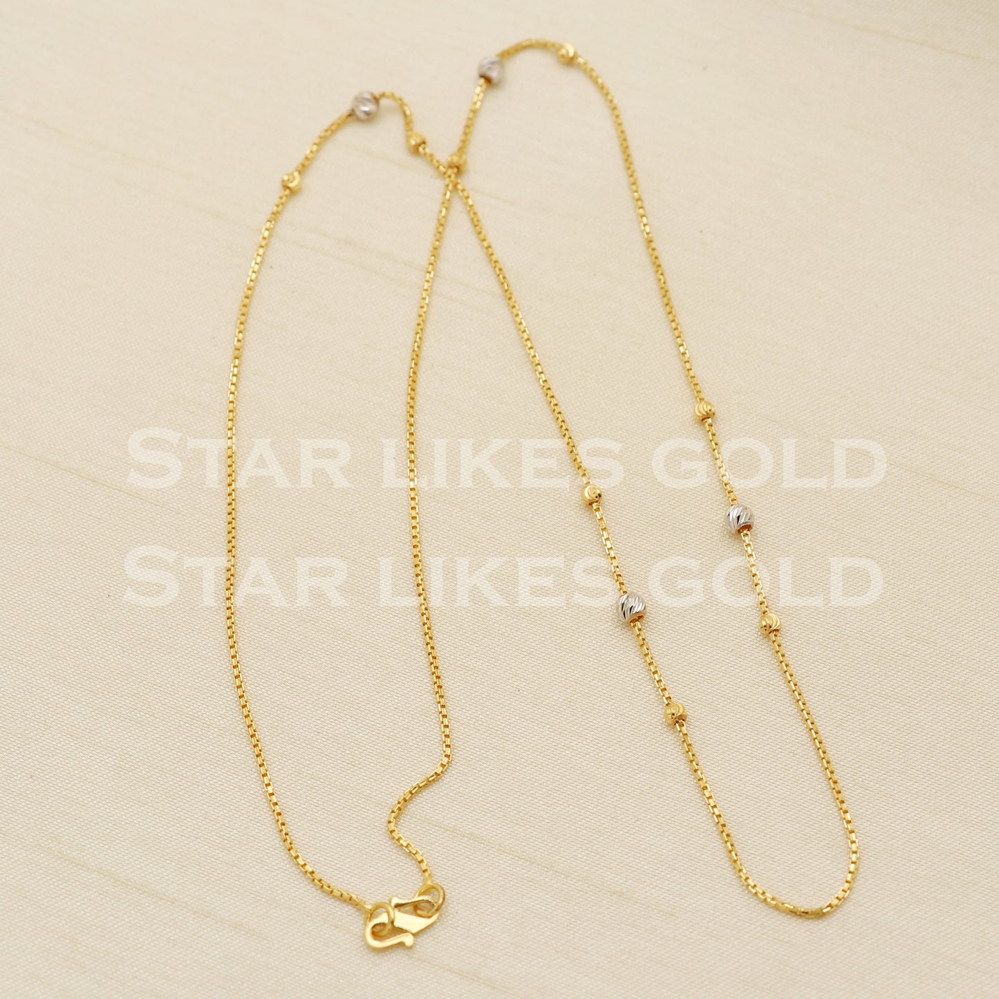 22k 22KT GOLD chain necklace Handmade fine Jewelry, PR1336