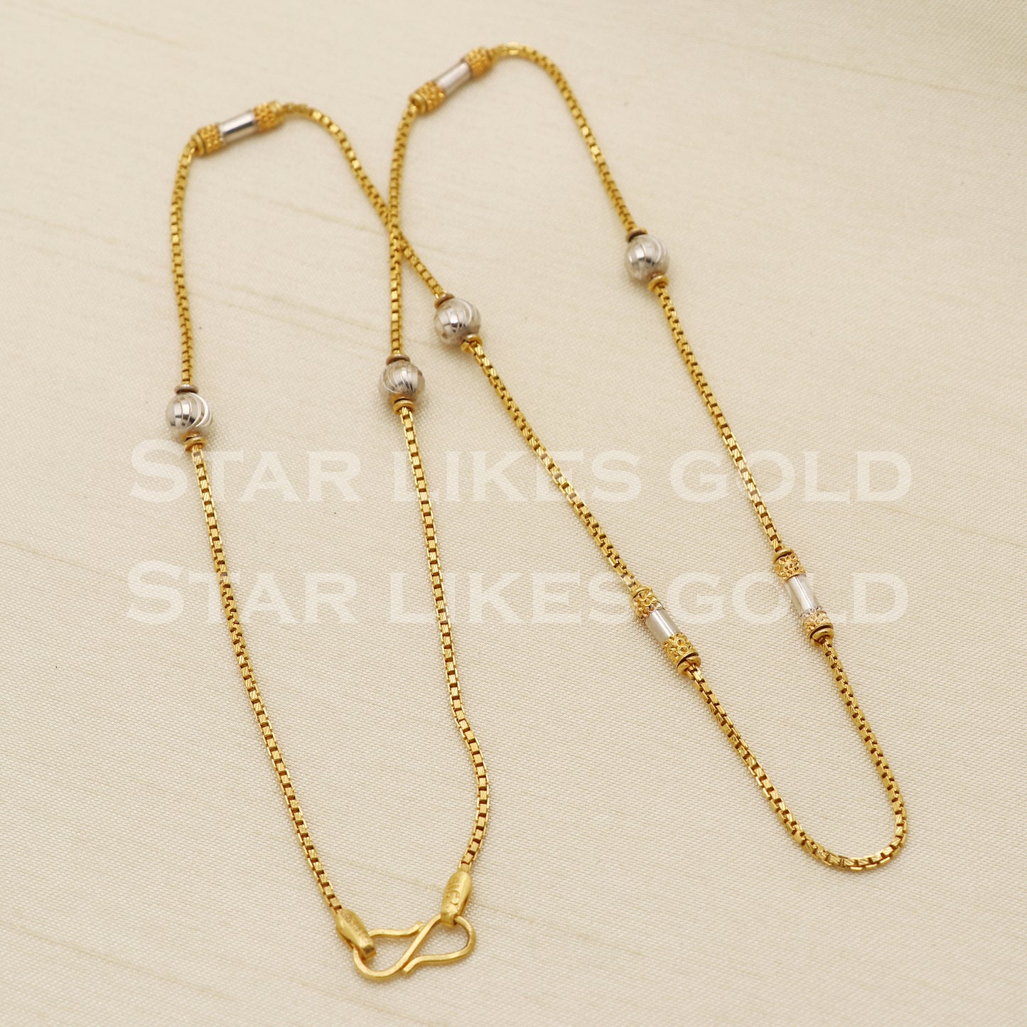 22k 22KT GOLD chain necklace Handmade fine Jewelry, PR1337