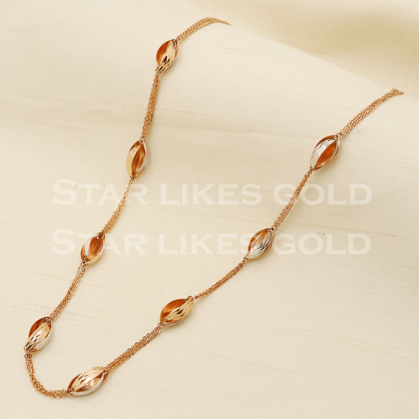 18k 18KT GOLD chain necklace Handmade fine Jewelry, PR1338