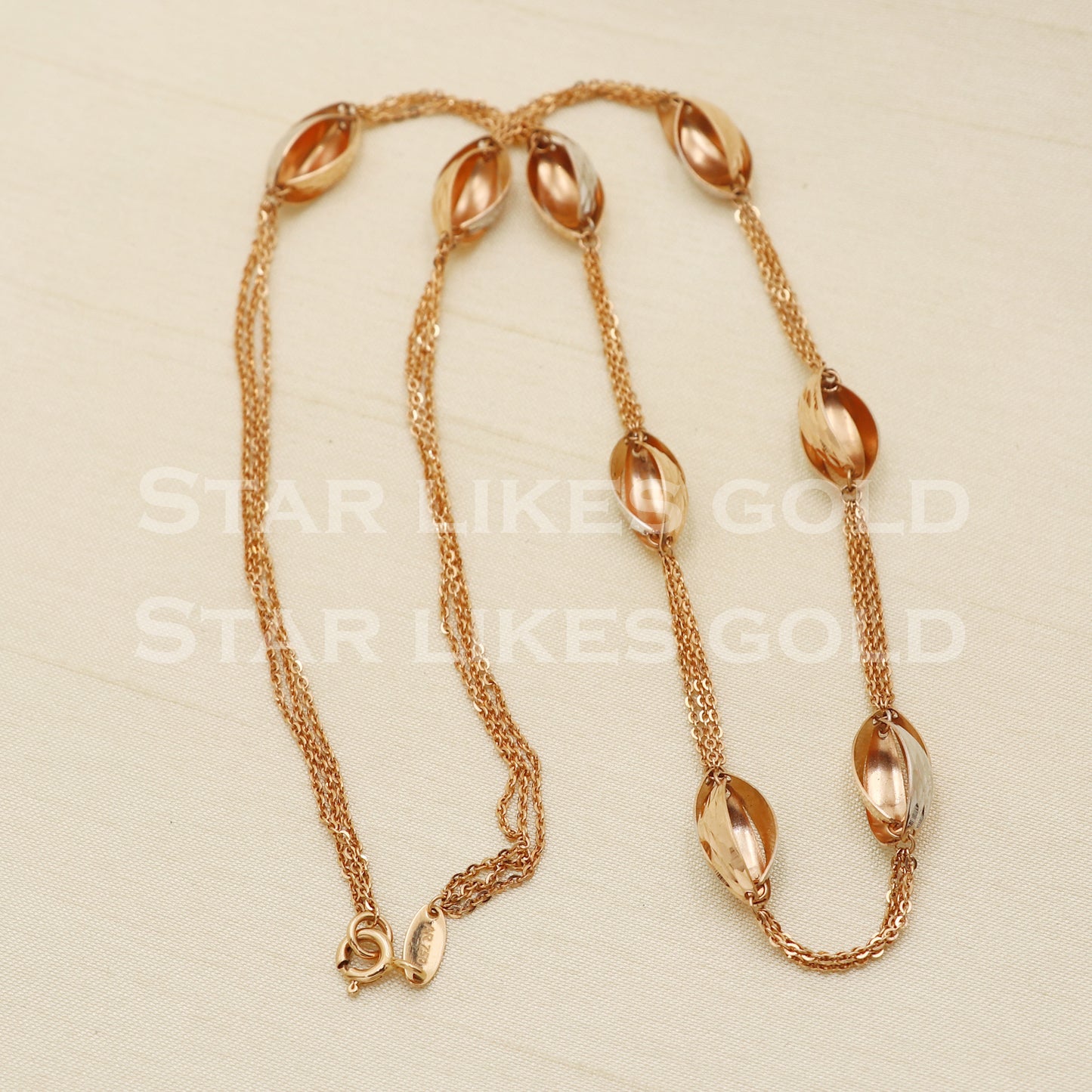 18k 18KT GOLD chain necklace Handmade fine Jewelry, PR1338