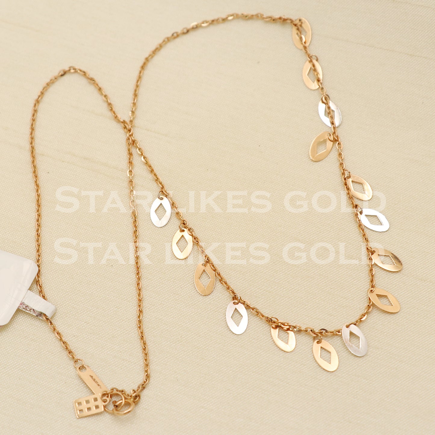 18k 18KT GOLD chain necklace Handmade fine Jewelry, PR1339