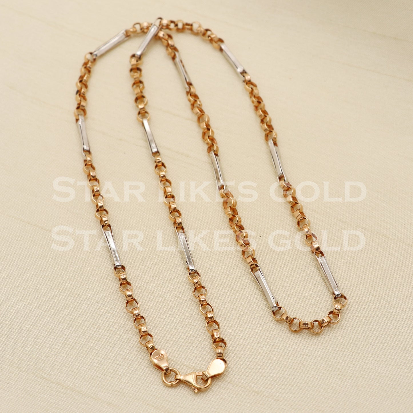 18k 18KT GOLD chain necklace Handmade fine Jewelry, PR1341