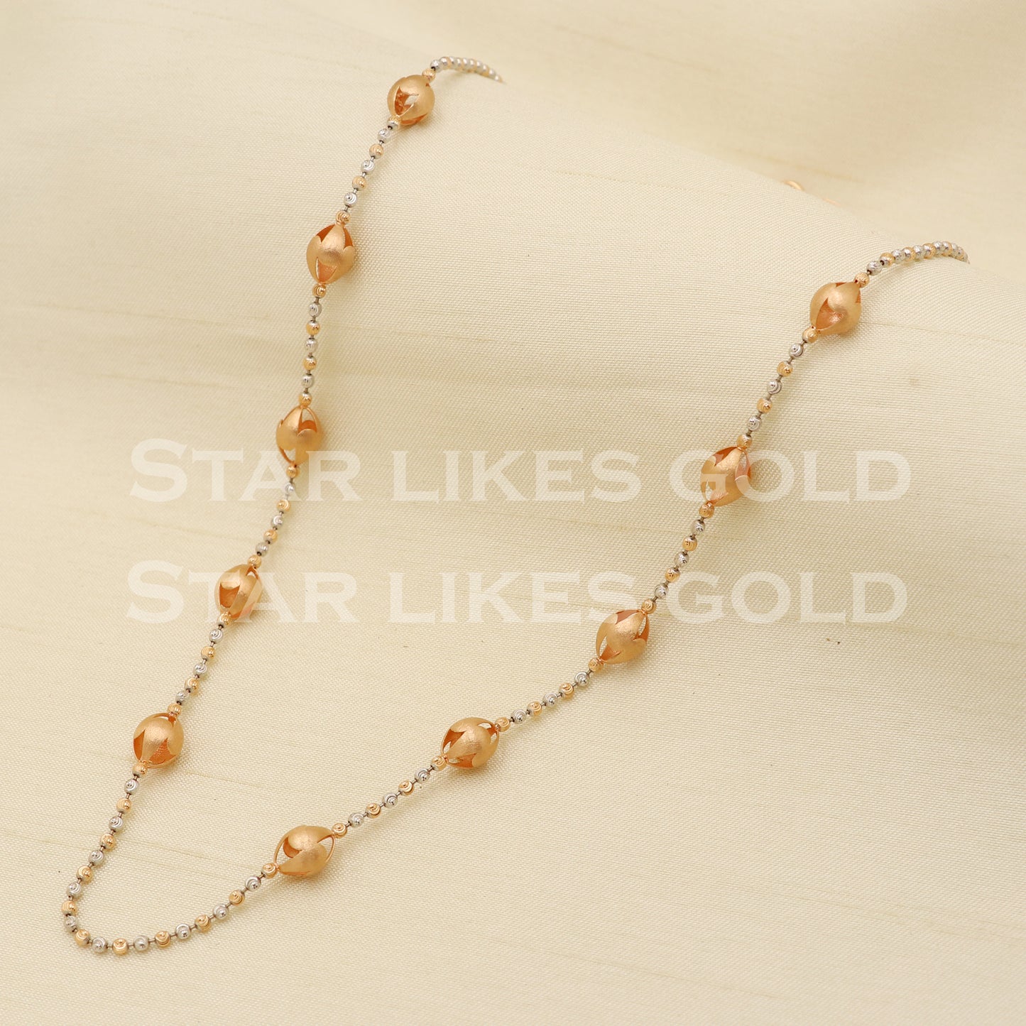 18k 18KT GOLD chain necklace Handmade fine Jewelry, PR1342