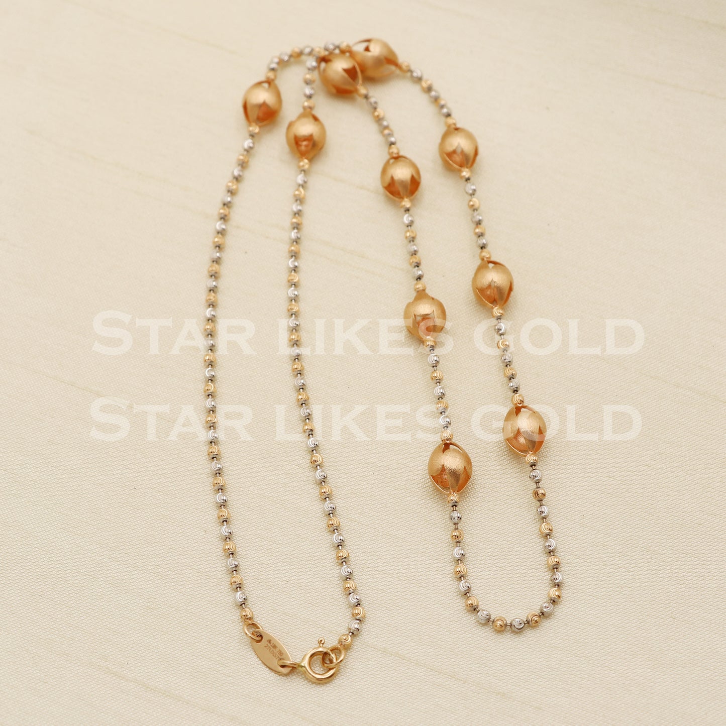 18k 18KT GOLD chain necklace Handmade fine Jewelry, PR1342