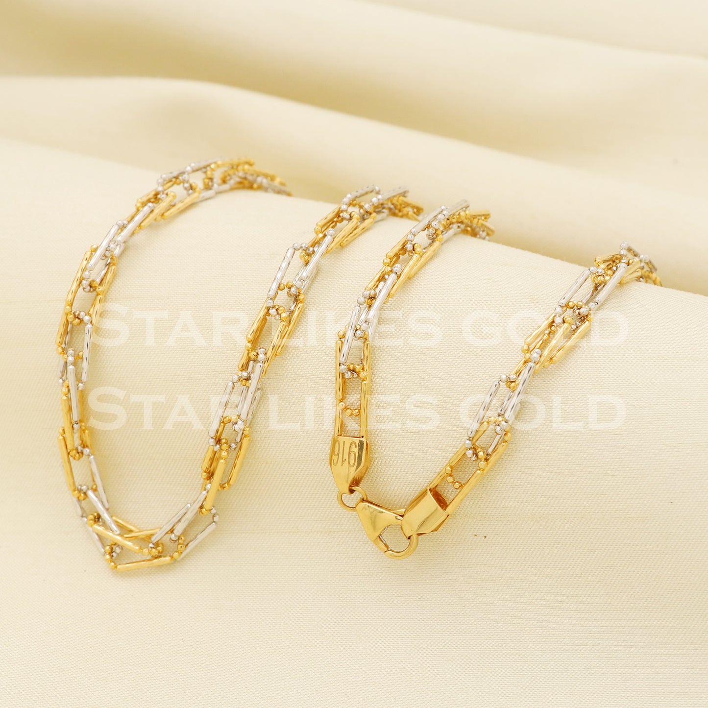 Beautiful 22k 22KT GOLD chain necklace Handmade fine Jewelry, PR1345