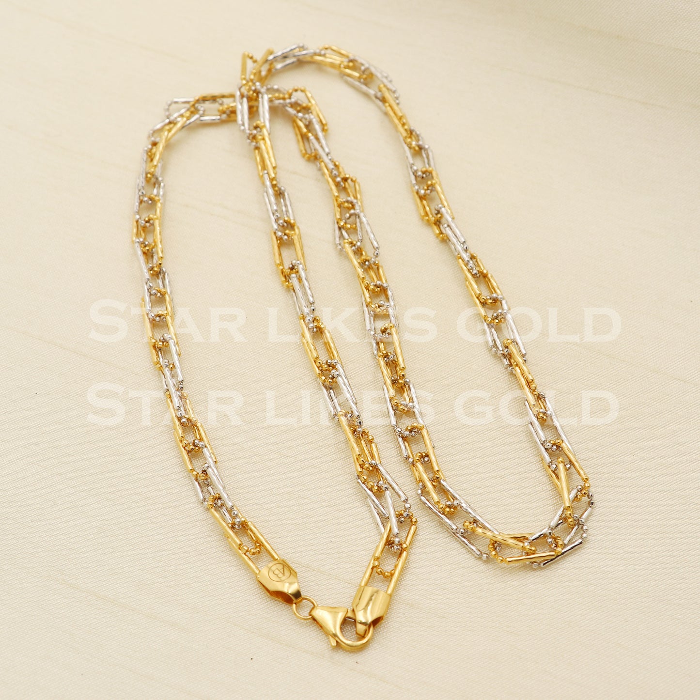 Beautiful 22k 22KT GOLD chain necklace Handmade fine Jewelry, PR1345