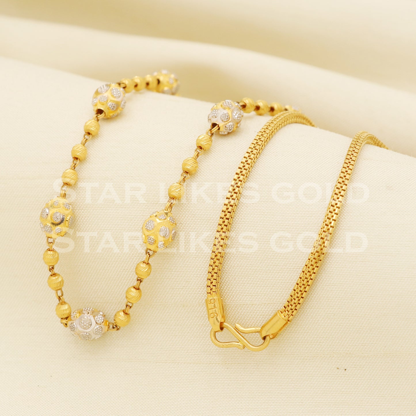 Beautiful 22k 22KT GOLD chain necklace Handmade fine Jewelry, PR1347