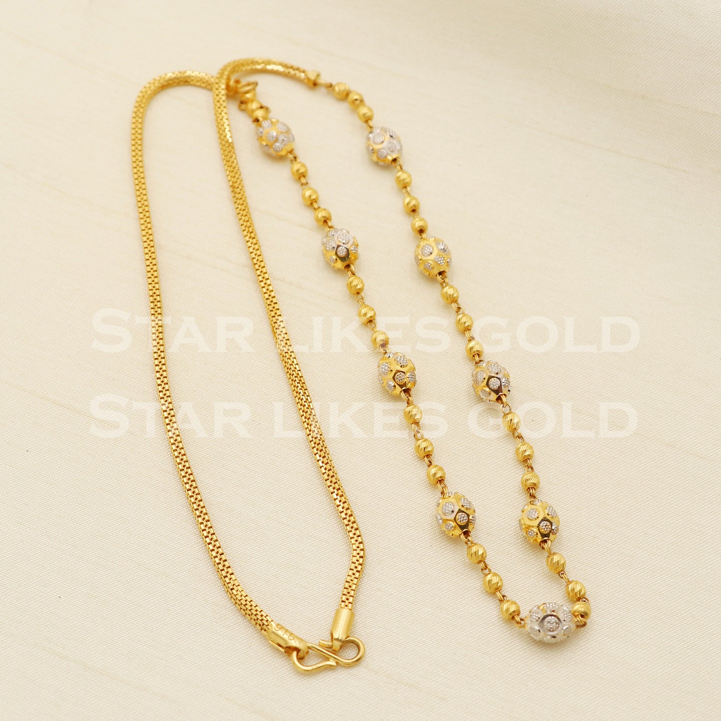 Beautiful 22k 22KT GOLD chain necklace Handmade fine Jewelry, PR1347