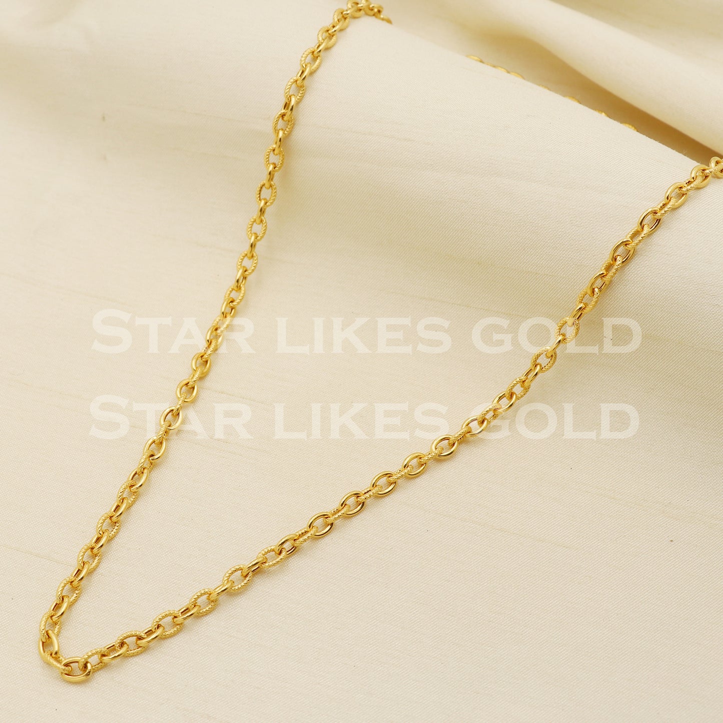 Beautiful 22k 22KT GOLD chain necklace Handmade fine Jewelry, PR1349