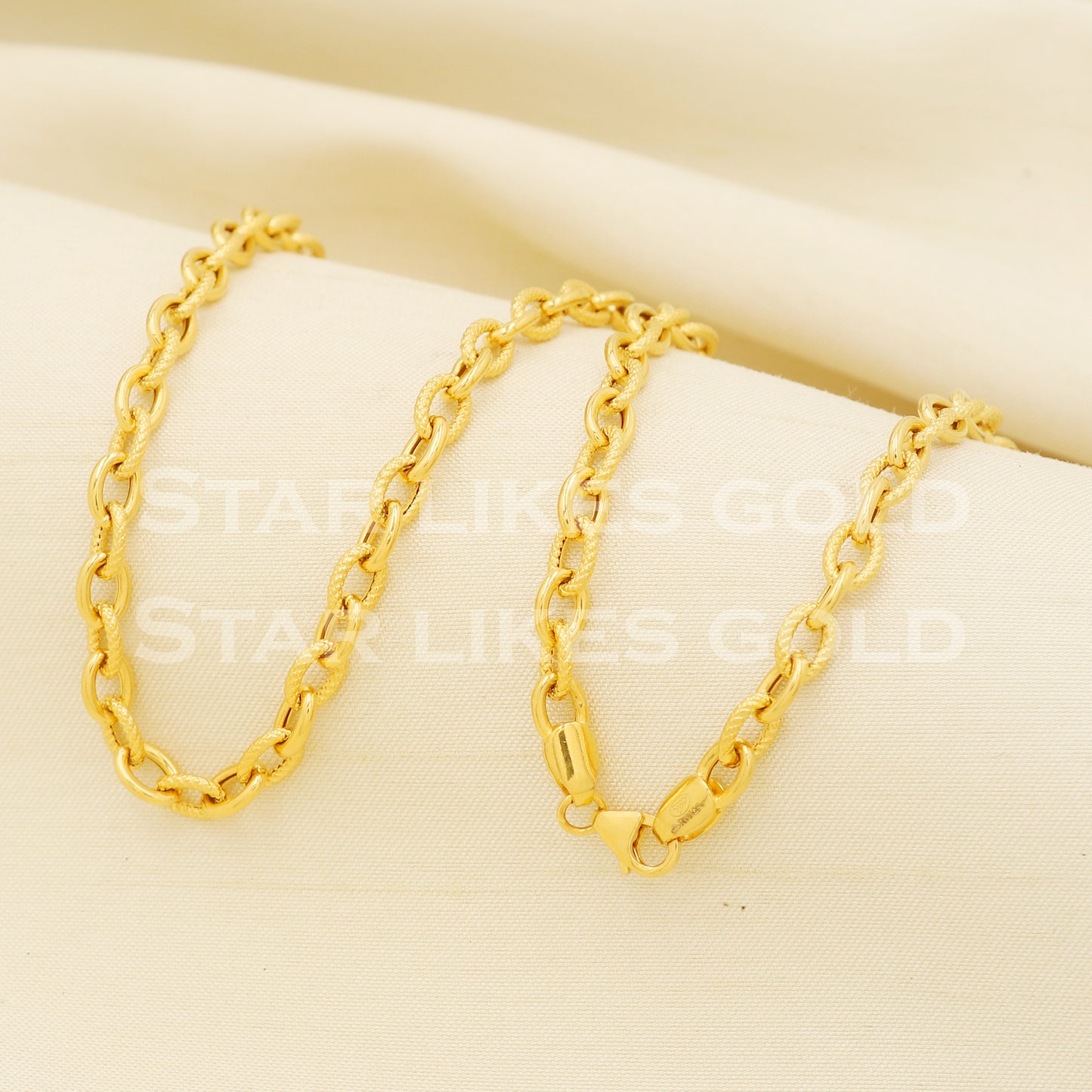Beautiful 22k 22KT GOLD chain necklace Handmade fine Jewelry, PR1349