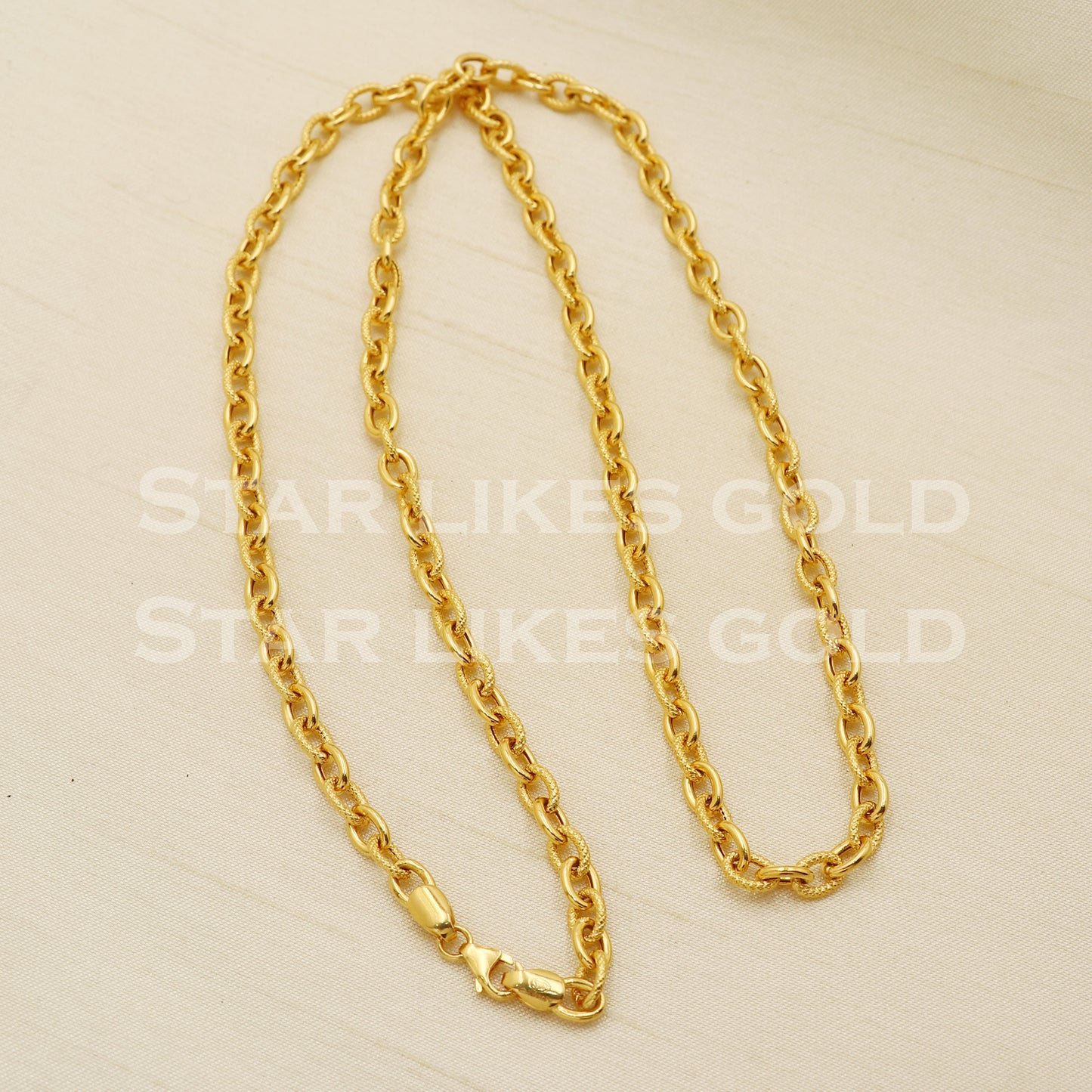 Beautiful 22k 22KT GOLD chain necklace Handmade fine Jewelry, PR1349