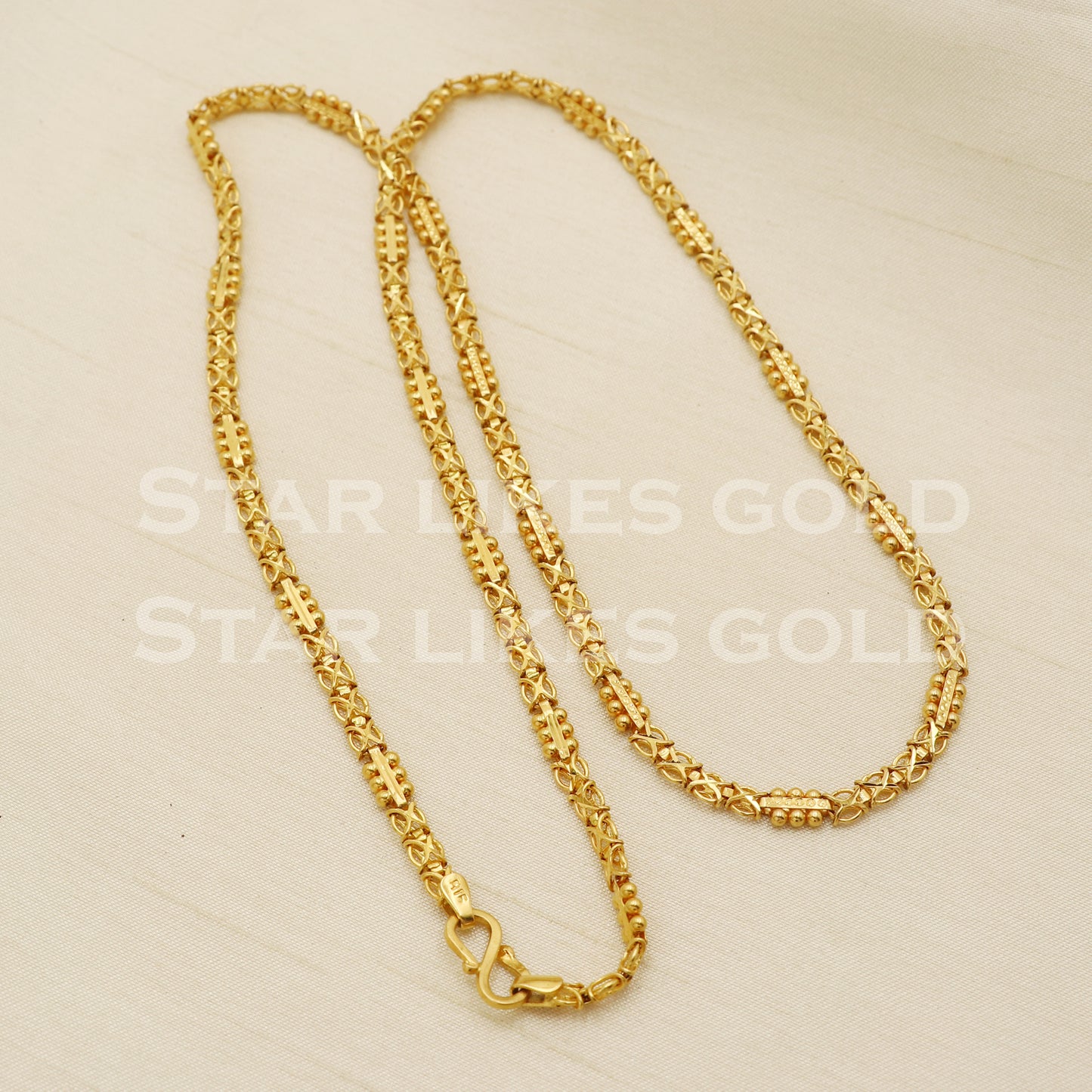 Beautiful 22k 22KT GOLD chain necklace Handmade fine Jewelry, PR1351
