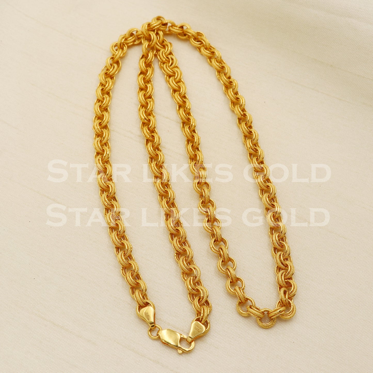 22k 22KT GOLD chain necklace Handmade fine Jewelry, PR1356