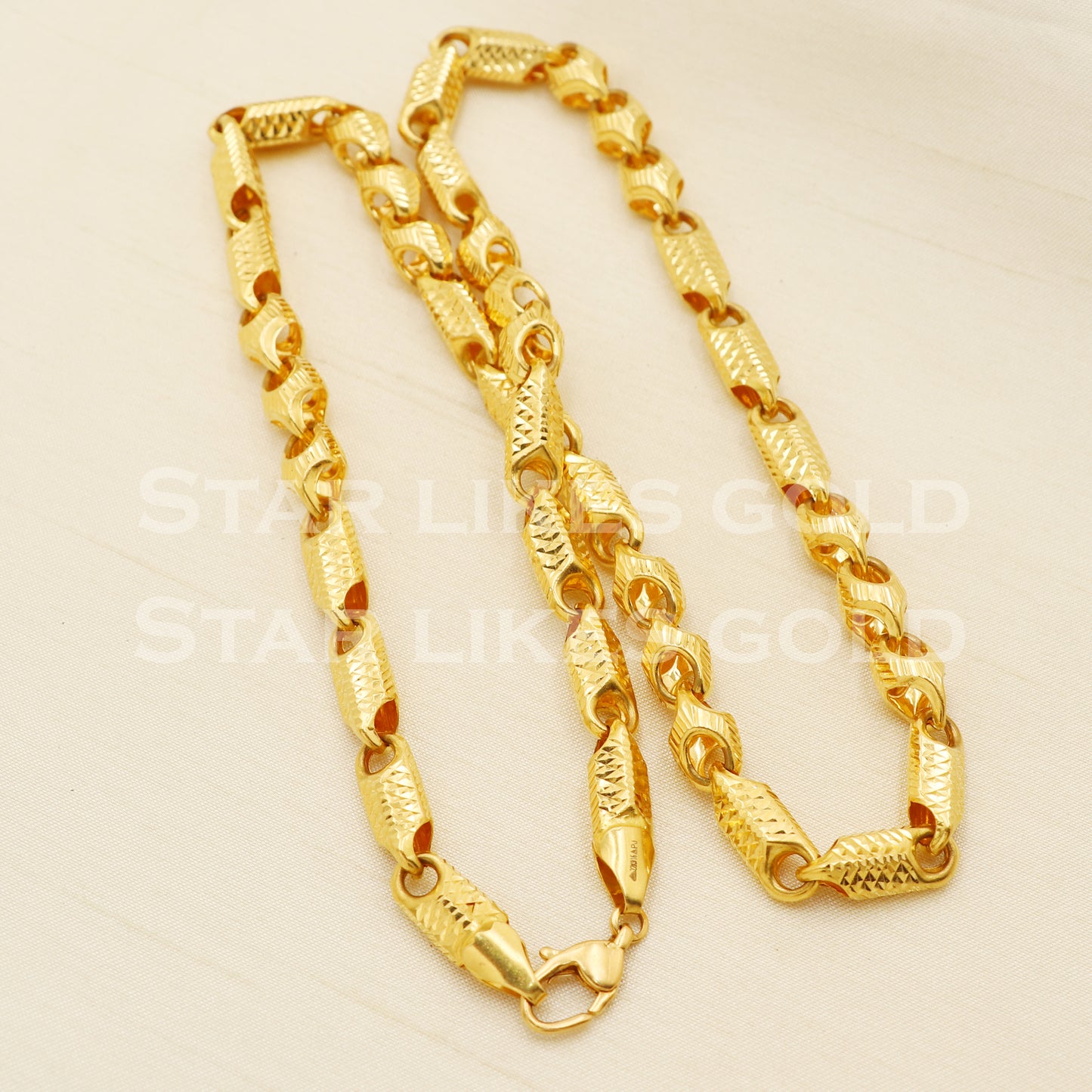 22k 22KT GOLD chain necklace Handmade fine Jewelry, PR1358