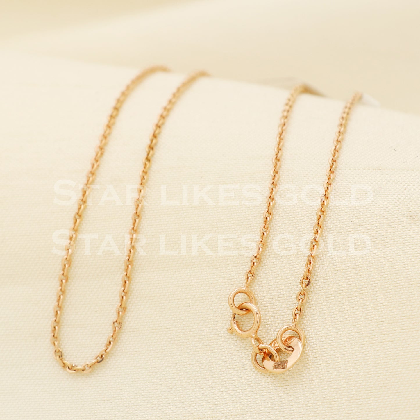 18k 18KT GOLD rose gold chain necklace Handmade fine Jewelry, PR1374