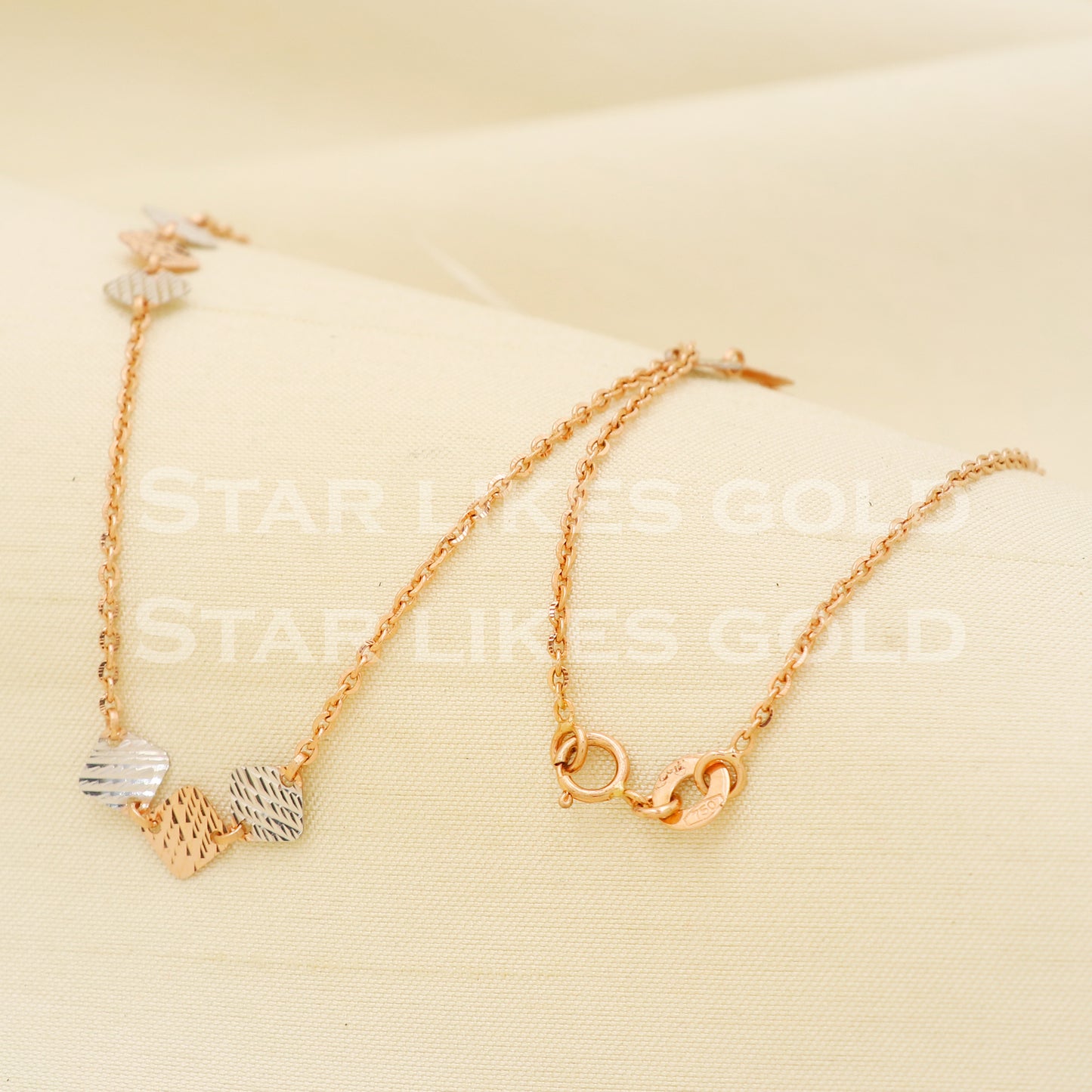 18k 18KT GOLD rose gold chain necklace Handmade fine Jewelry, PR1375