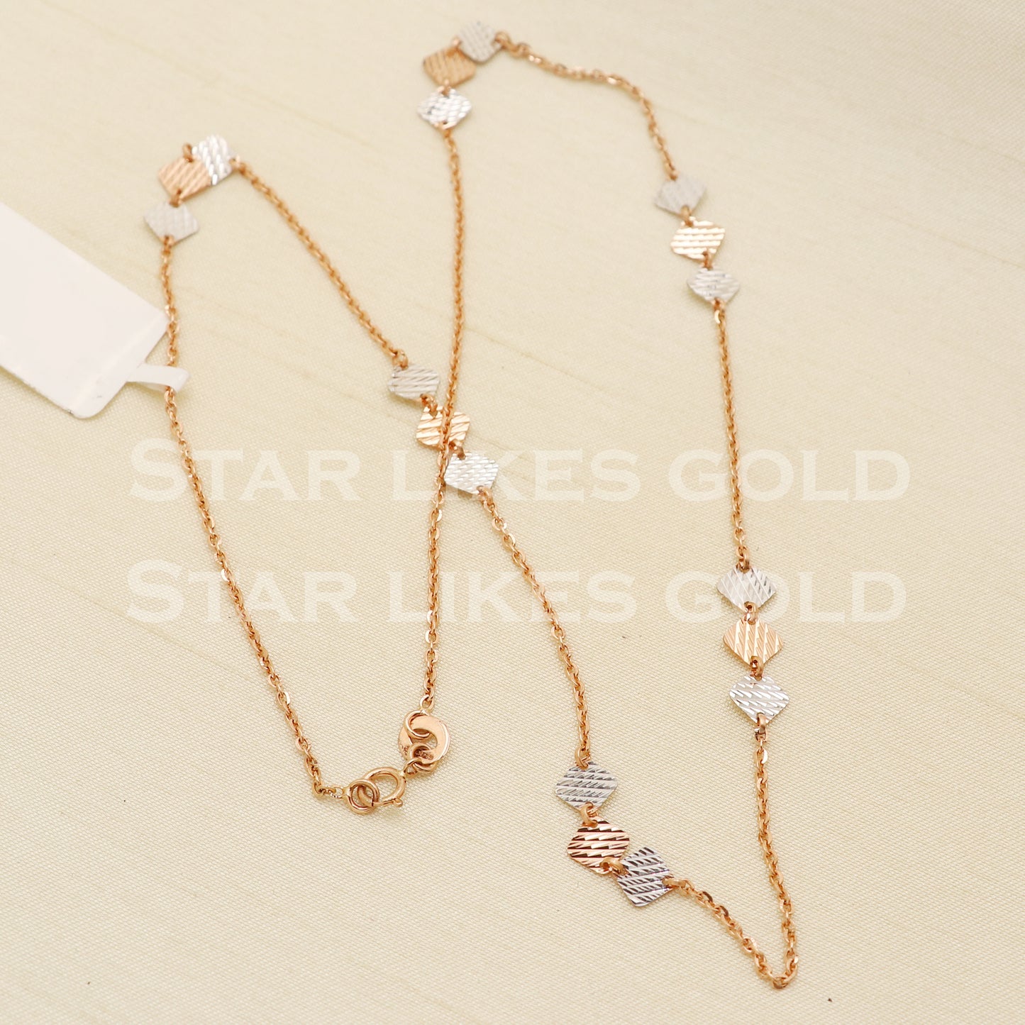 18k 18KT GOLD rose gold chain necklace Handmade fine Jewelry, PR1375