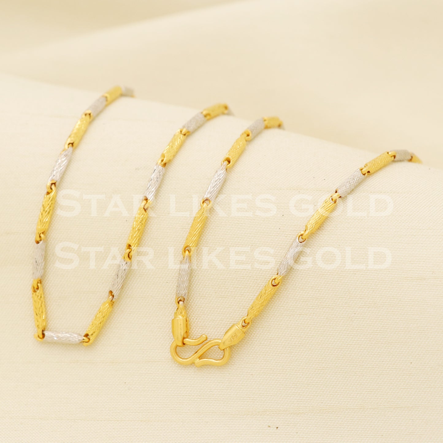 22k 22KT GOLD White Yellow Gold chain necklace Handmade fine Jewelry, PR1379