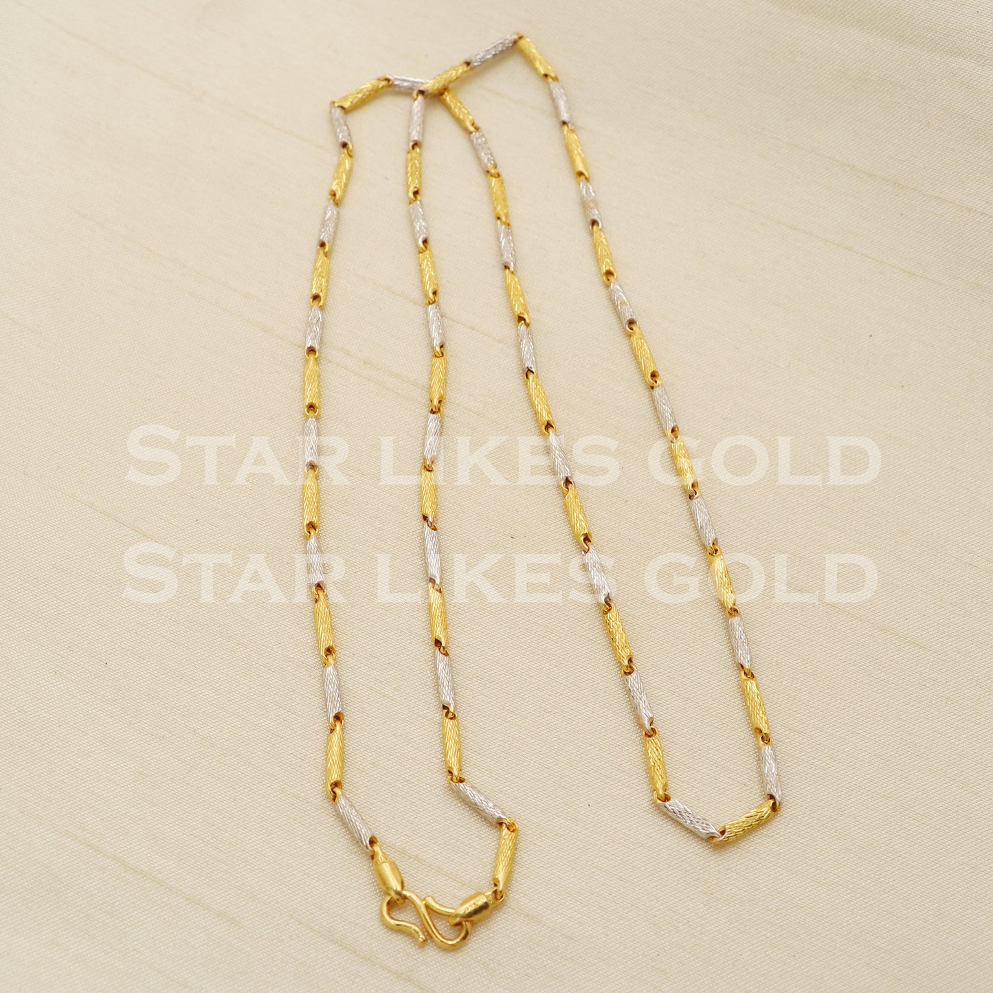 22k 22KT GOLD White Yellow Gold chain necklace Handmade fine Jewelry, PR1379