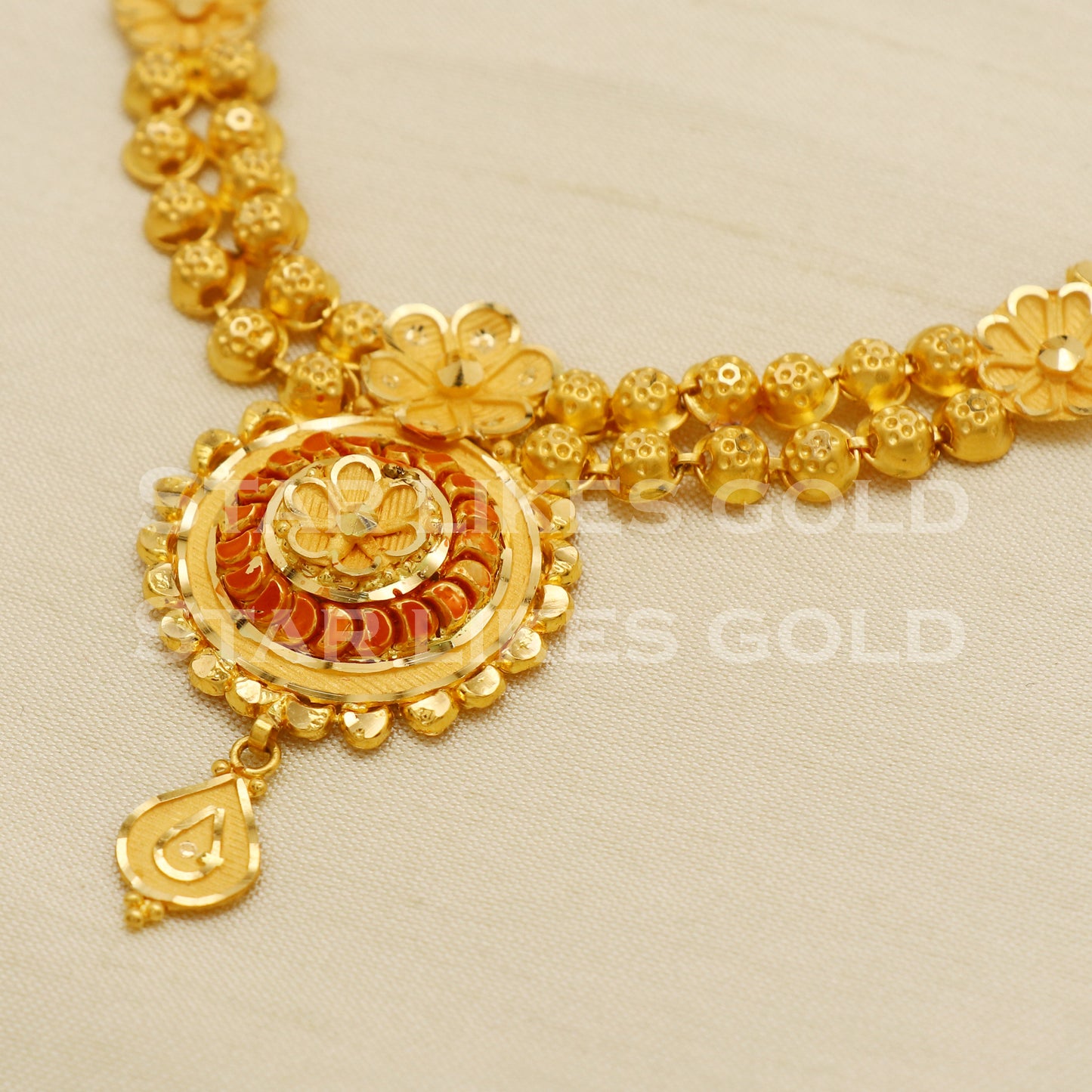 Fine 22KT 22 Karat GOLD NECKLACE Earrings set Jewelry, Indian jewelry, Perfect Gift for Loved Ones, PR1409