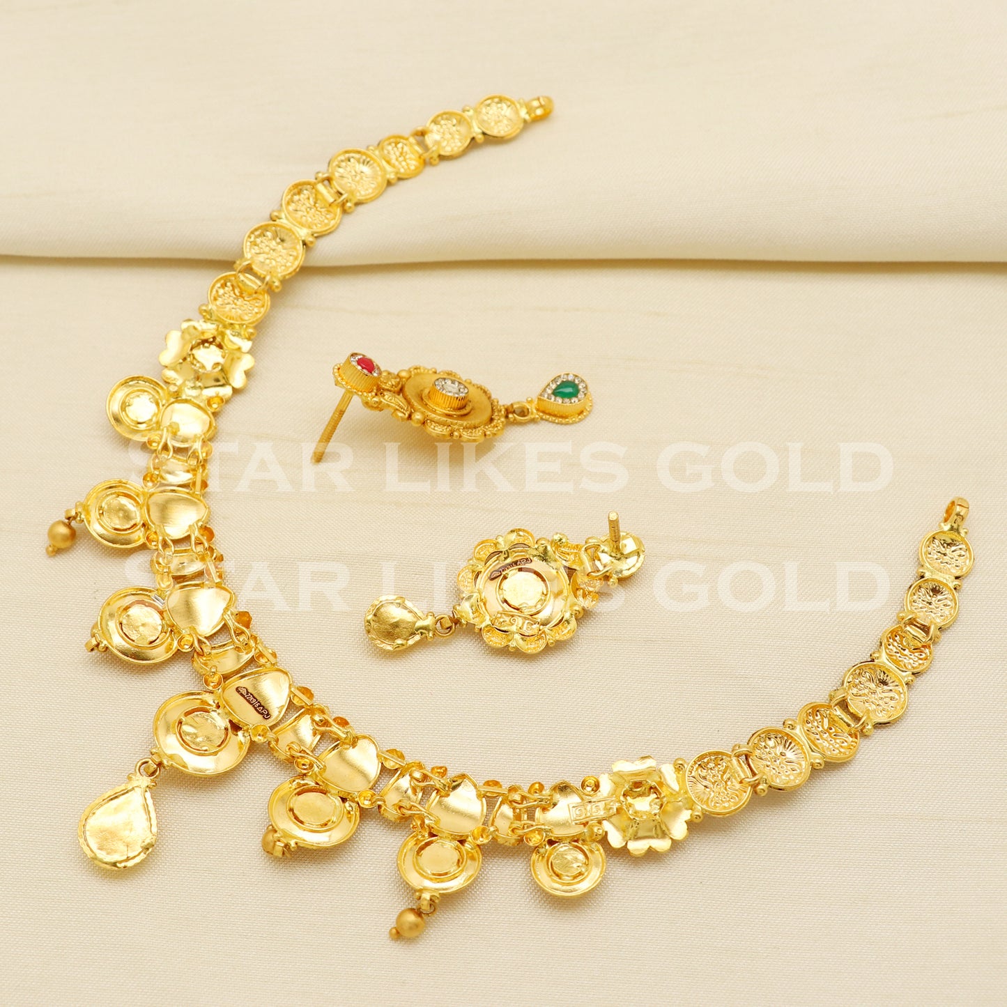 Fine 22KT 22 Karat GOLD NECKLACE Earrings set Jewelry, Indian jewelry, Perfect Gift for Loved Ones, PR1410