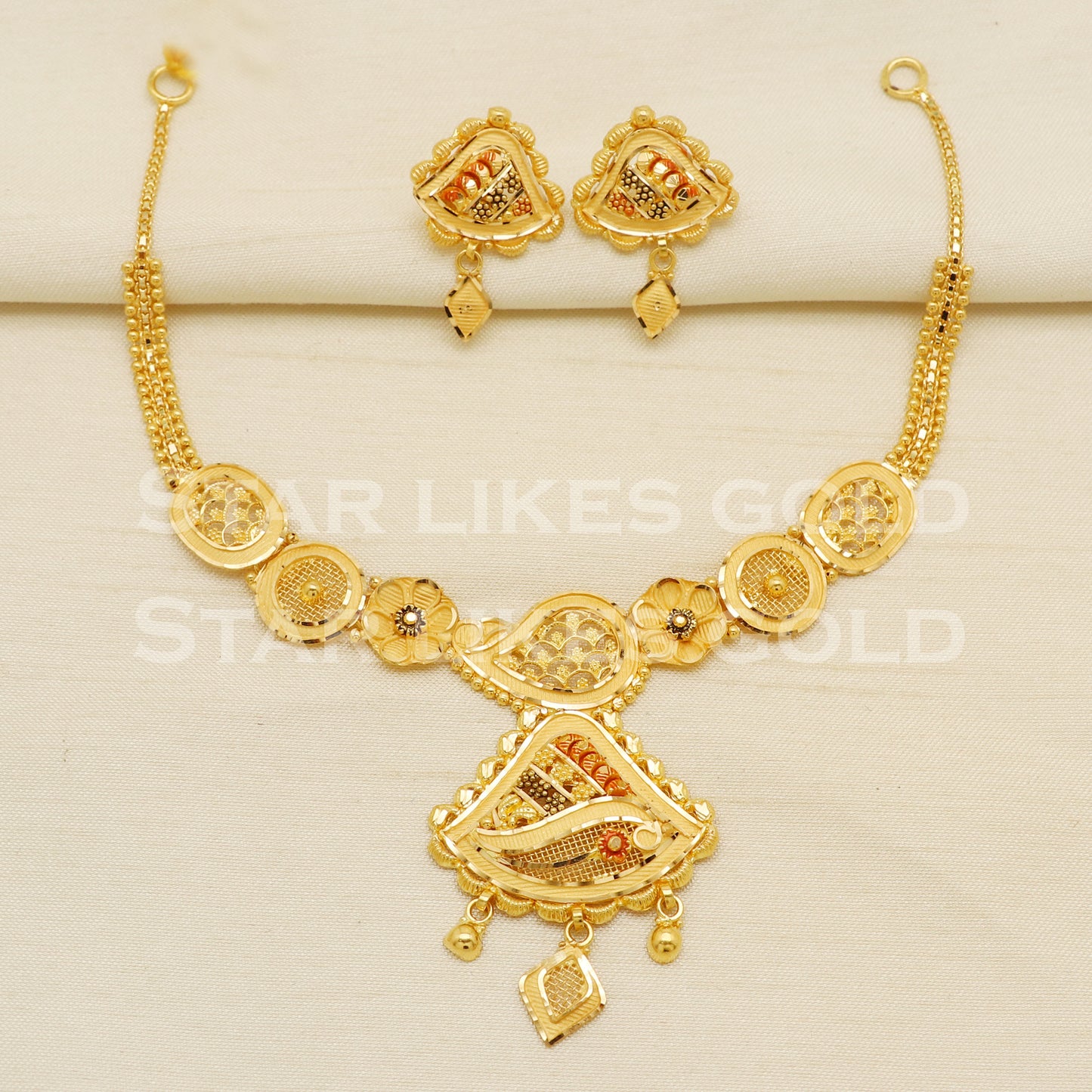 22KT 22 Karat GOLD NECKLACE Filigree Jewelry, Indian jewelry, Perfect Gift for Loved Ones, PR1423