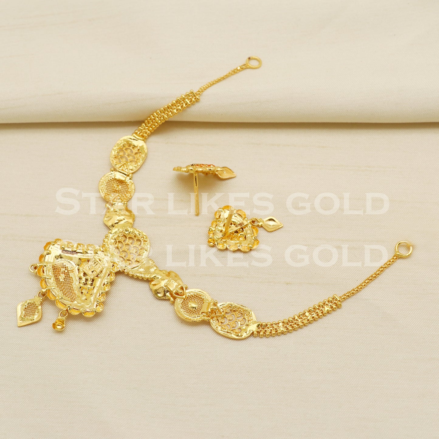 22KT 22 Karat GOLD NECKLACE Filigree Jewelry, Indian jewelry, Perfect Gift for Loved Ones, PR1423