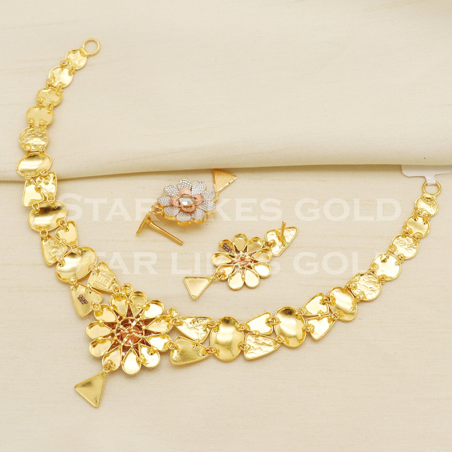Tow Tone 22KT 22 Karat GOLD NECKLACE Bling Jewelry, Indian jewelry, Perfect Gift for Loved Ones, PR1435