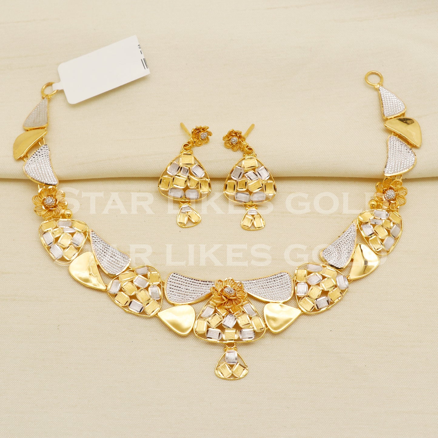 Tow Tone 22KT 22 Karat GOLD NECKLACE Bling Jewelry, Indian jewelry, Perfect Gift for Loved Ones, PR1436