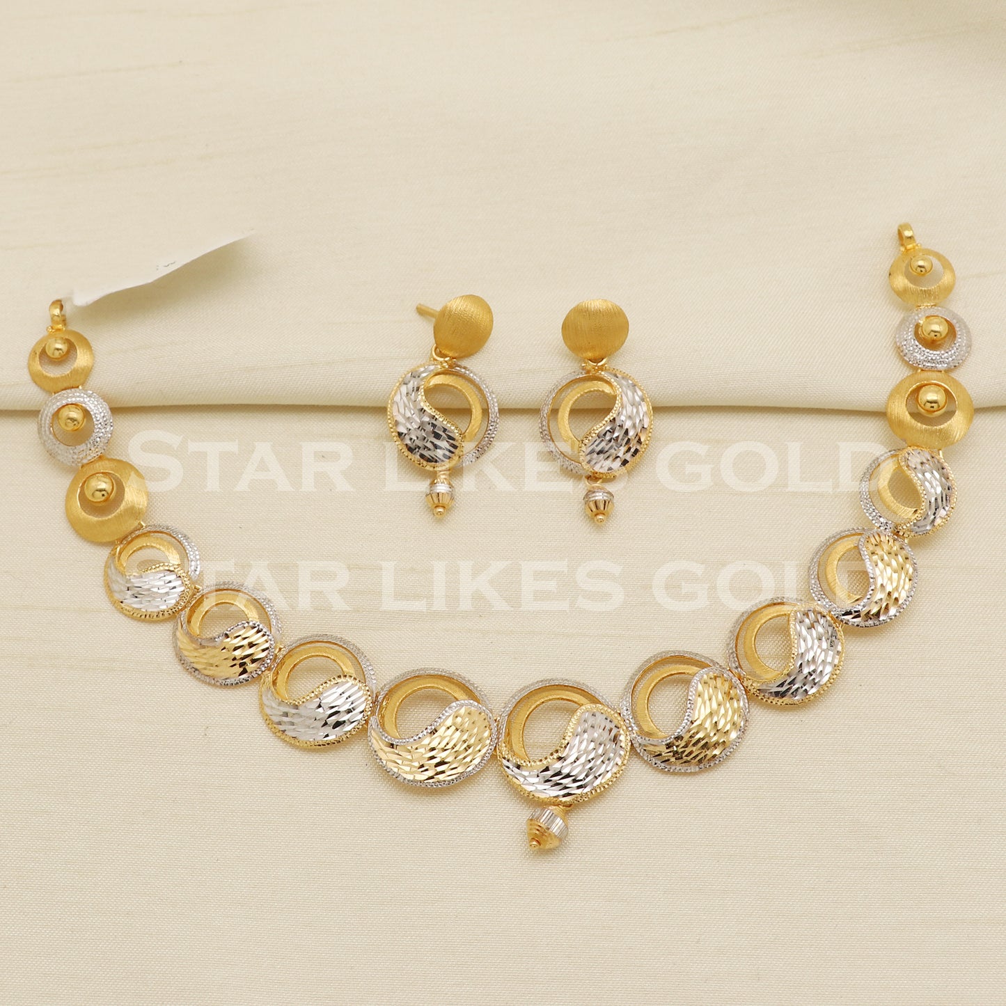 Tow Tone 22KT 22 Karat GOLD NECKLACE Bling Jewelry, Indian jewelry, Perfect Gift for Loved Ones, PR1438