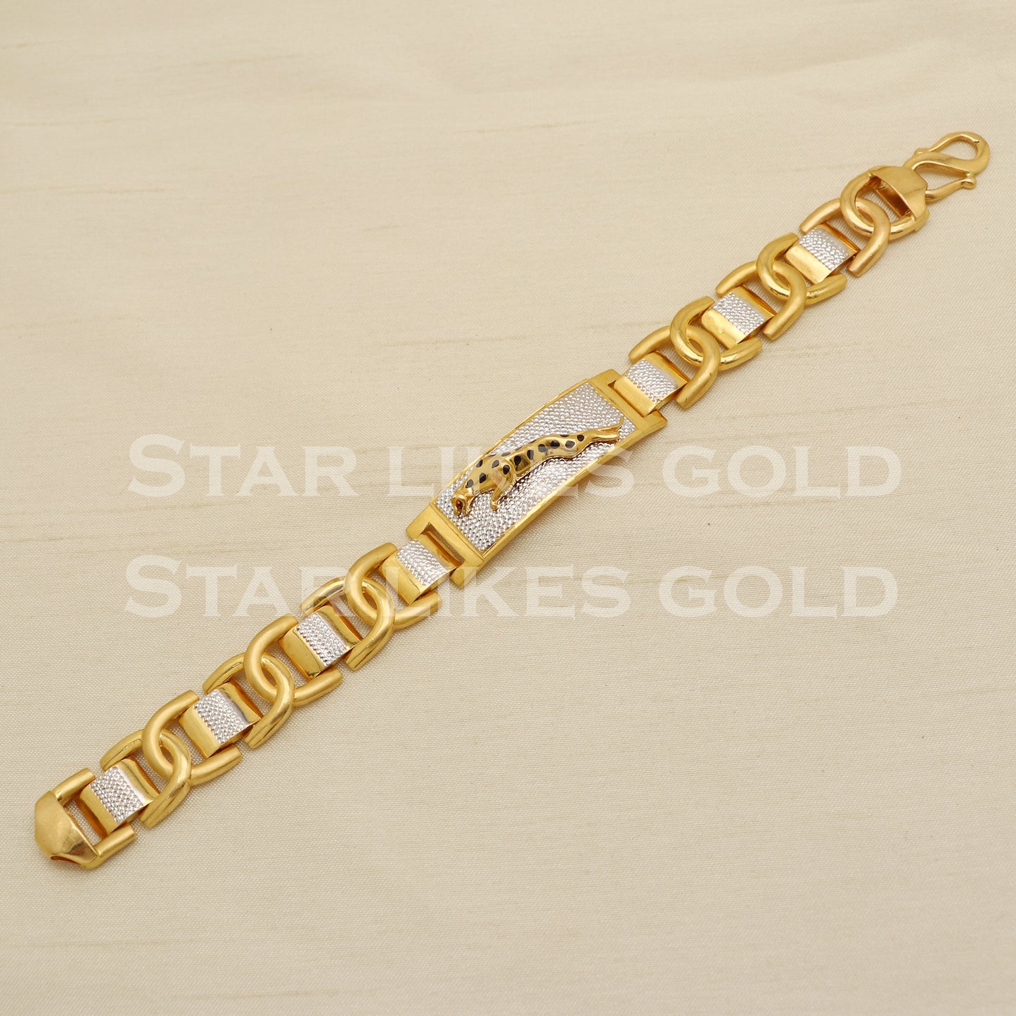 leopard 22 karat 22k gold Men bracelet Indian Handmade jewelry, PR1455