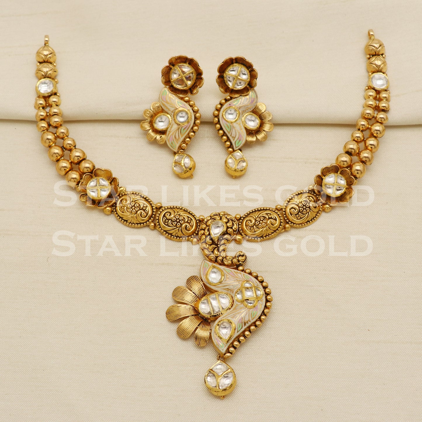 Traditional 22KT 22 Karat GOLD NECKLACE Wedding Jewelry, Perfect Gift for Loved Ones, PR1461