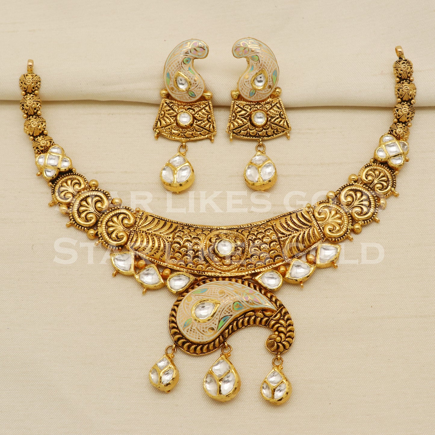 Traditional 22KT 22 Karat GOLD NECKLACE Wedding Jewelry, Perfect Gift for Loved Ones, PR1463