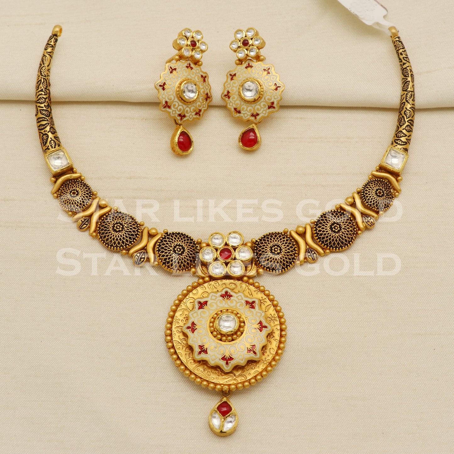 Traditional 22KT 22 Karat GOLD NECKLACE Wedding Jewelry, Perfect Gift for Loved Ones, PR1467