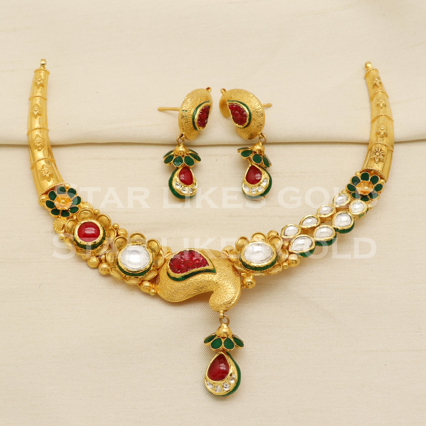Traditional 22KT 22 Karat GOLD NECKLACE Wedding Jewelry, Perfect Gift for Loved Ones, PR1468