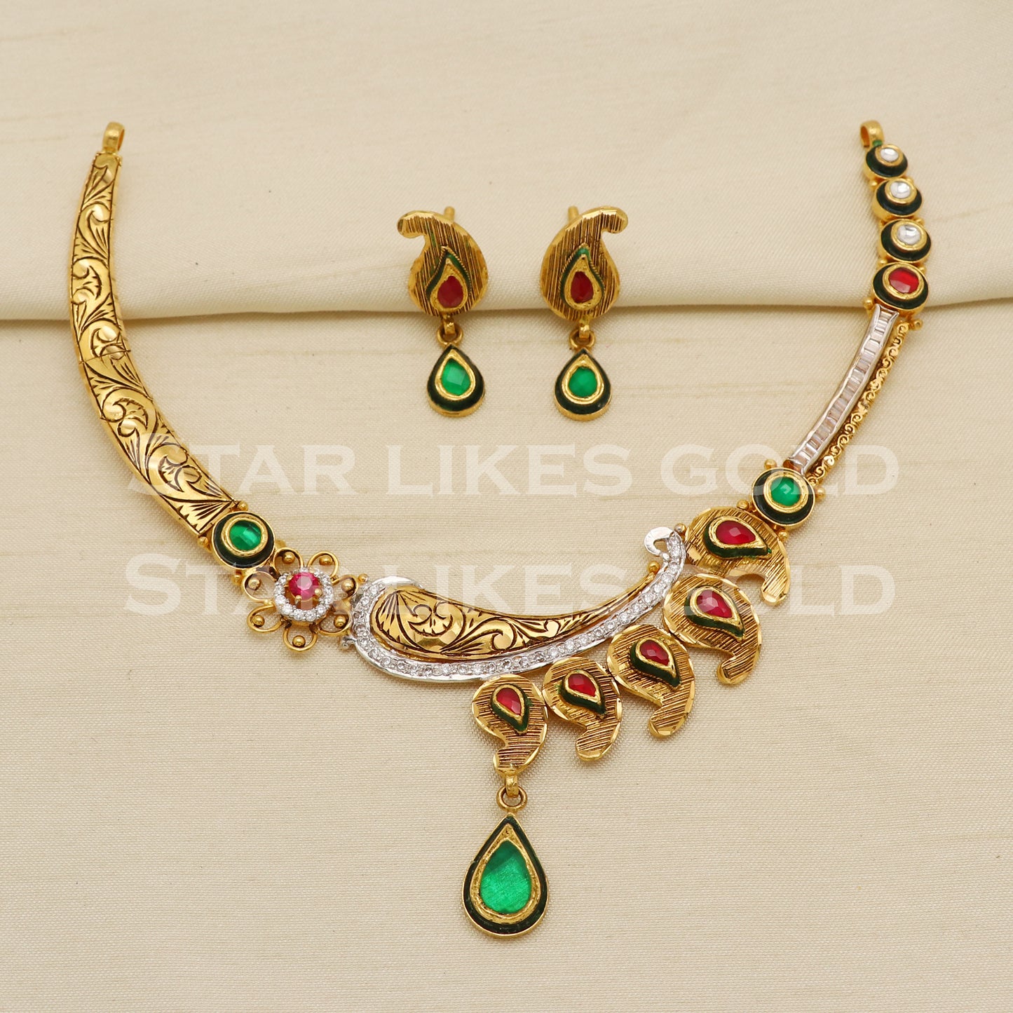 Traditional 22KT 22 Karat GOLD NECKLACE Wedding Jewelry, Perfect Gift for Loved Ones, PR1469
