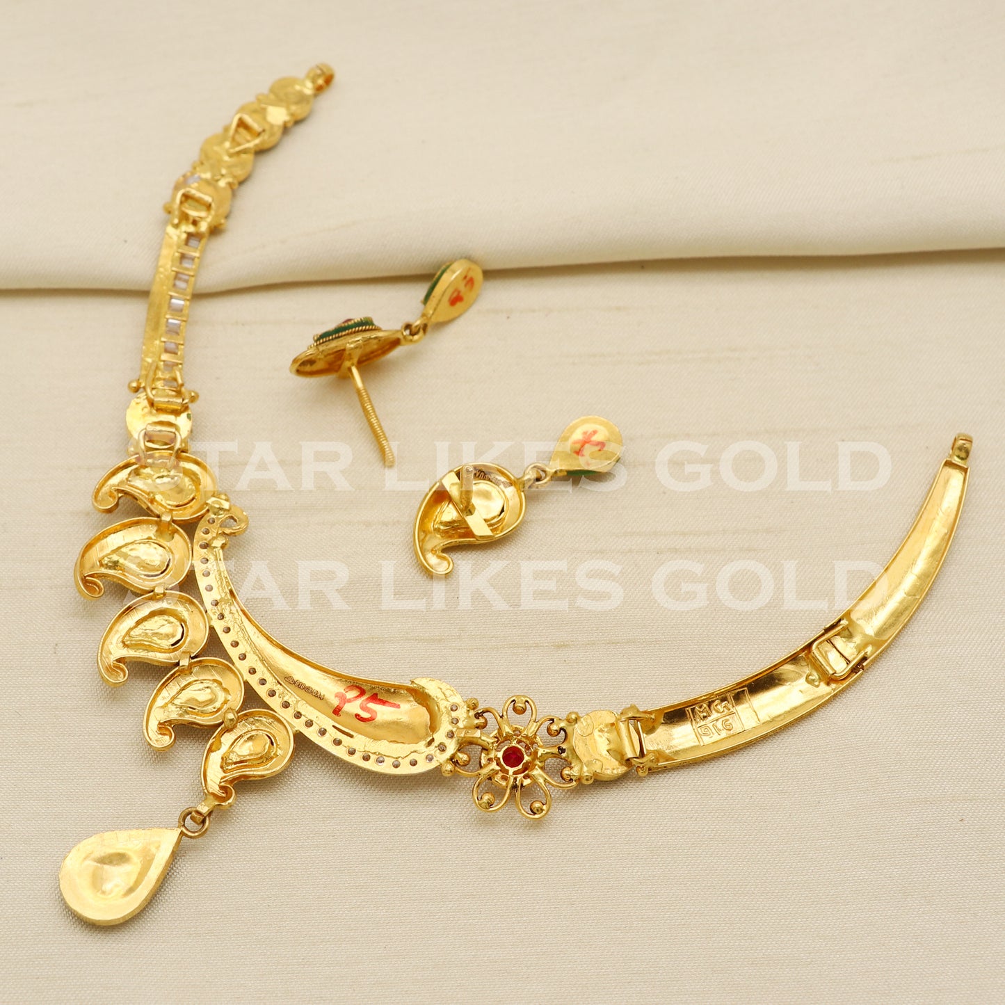Traditional 22KT 22 Karat GOLD NECKLACE Wedding Jewelry, Perfect Gift for Loved Ones, PR1469
