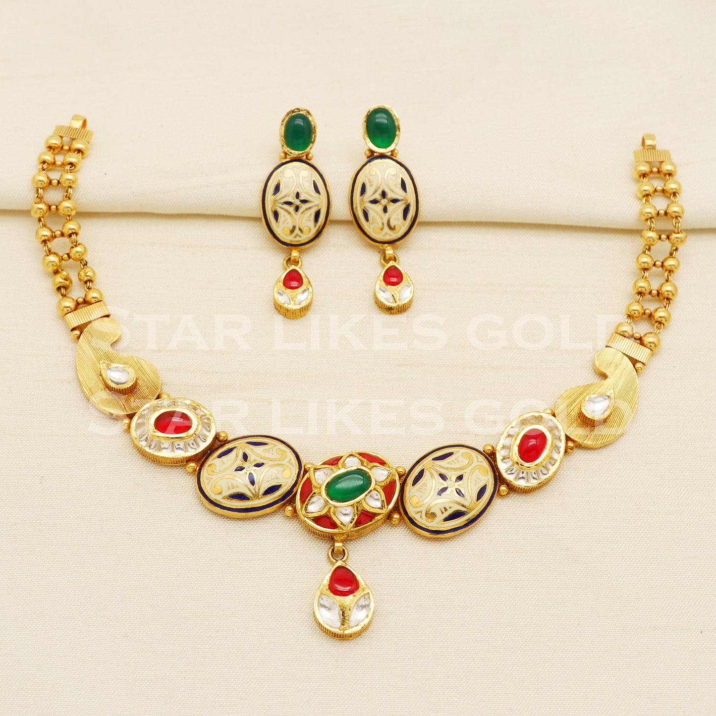 Traditional 22KT 22 Karat GOLD NECKLACE Wedding Jewelry, Perfect Gift for Loved Ones, PR1470