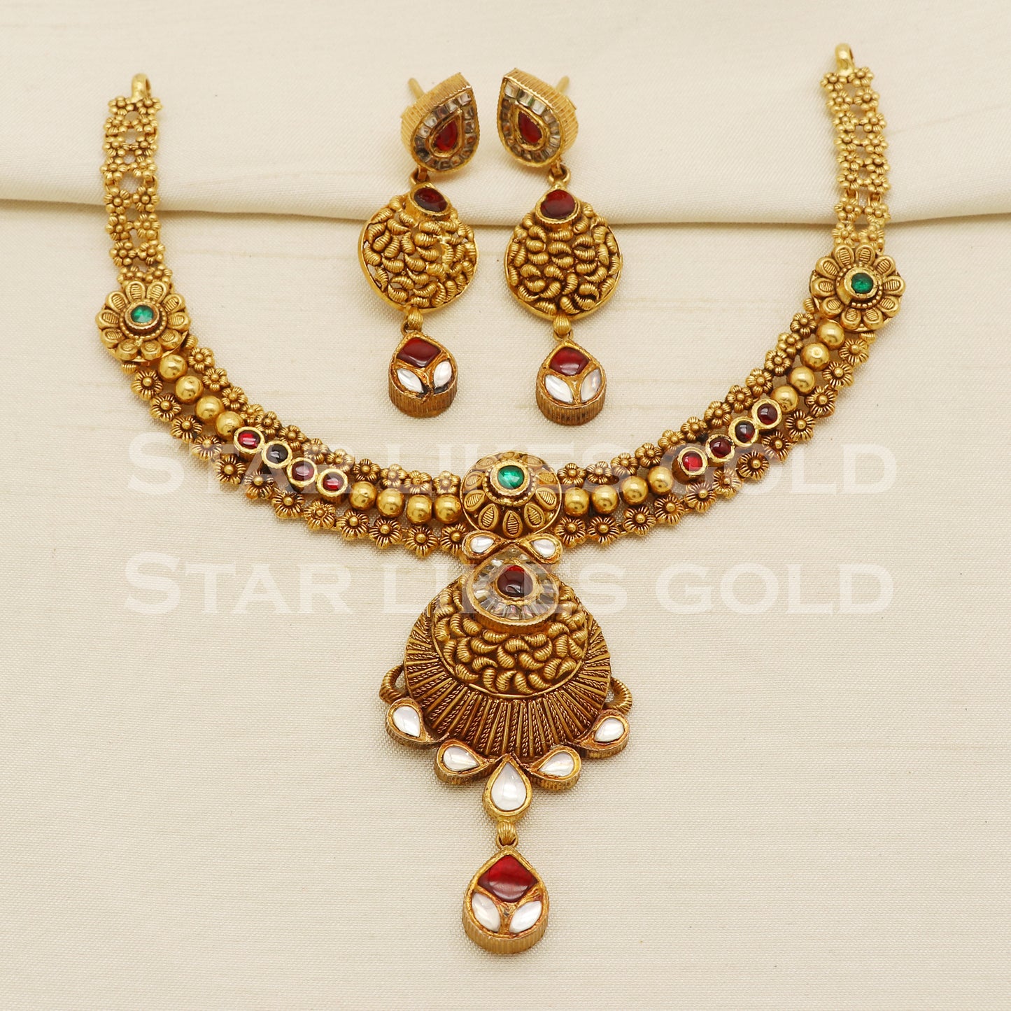 Traditional 22KT 22 Karat GOLD NECKLACE Wedding Jewelry, Perfect Gift for Loved Ones, PR1471