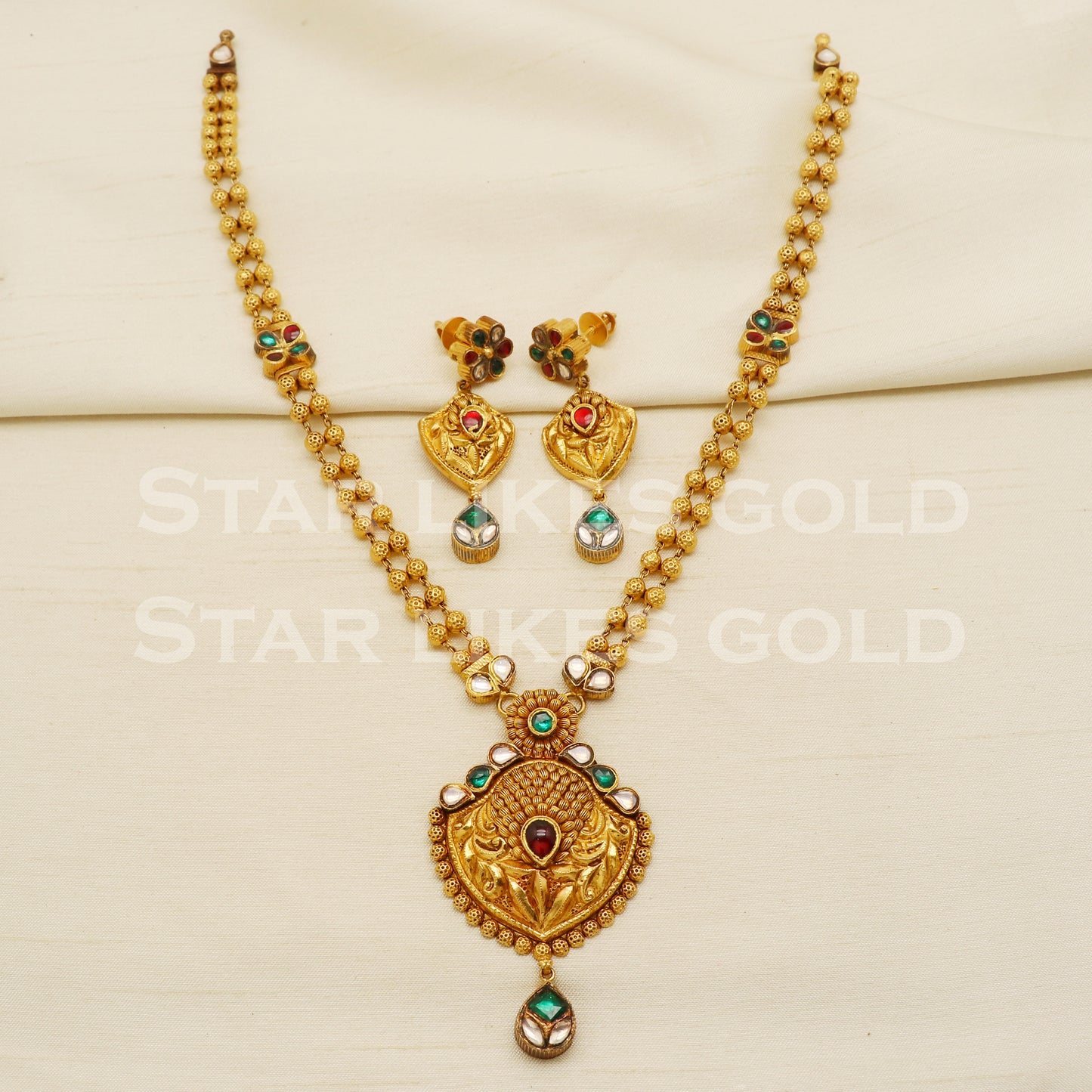 Traditional 22KT 22 Karat GOLD NECKLACE Wedding Jewelry, Perfect Gift for Loved Ones, PR1472
