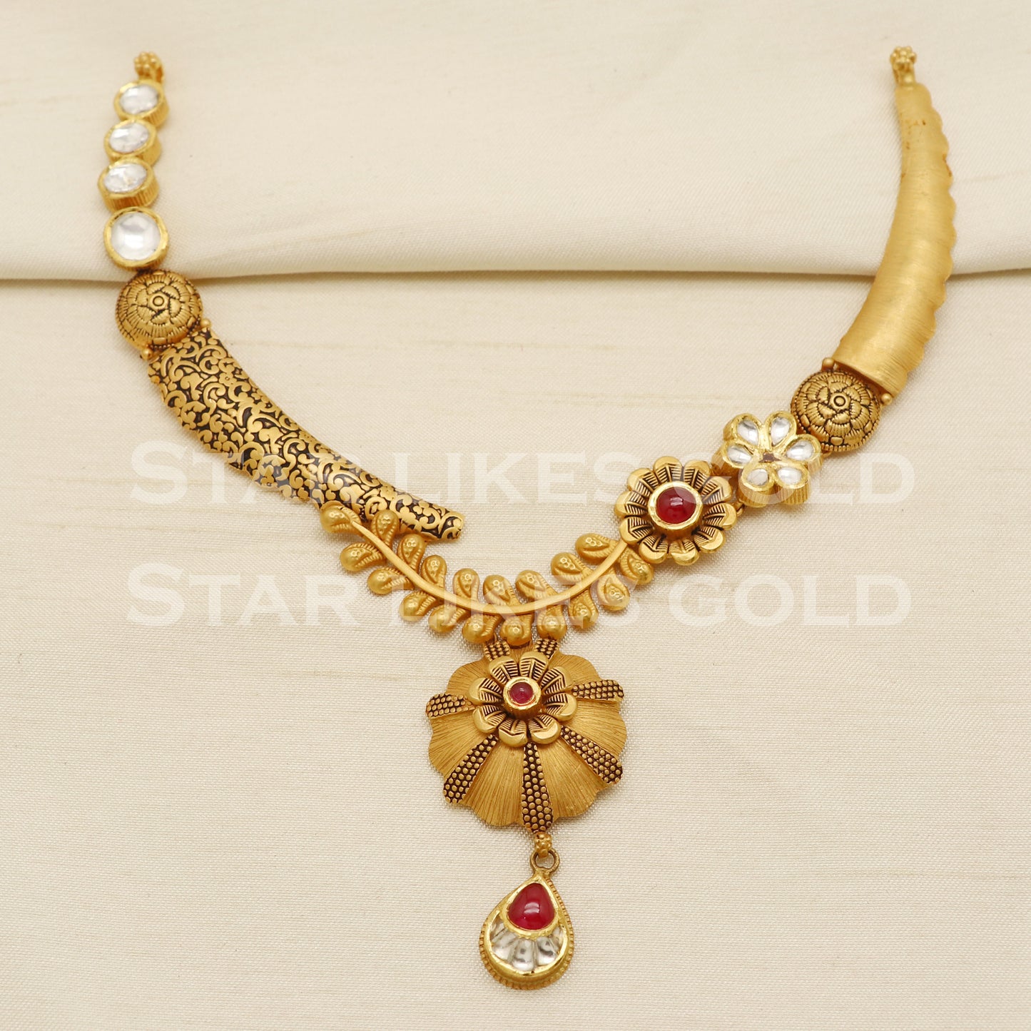 Traditional 22KT 22 Karat GOLD NECKLACE Wedding Jewelry, Perfect Gift for Loved Ones, PR1475