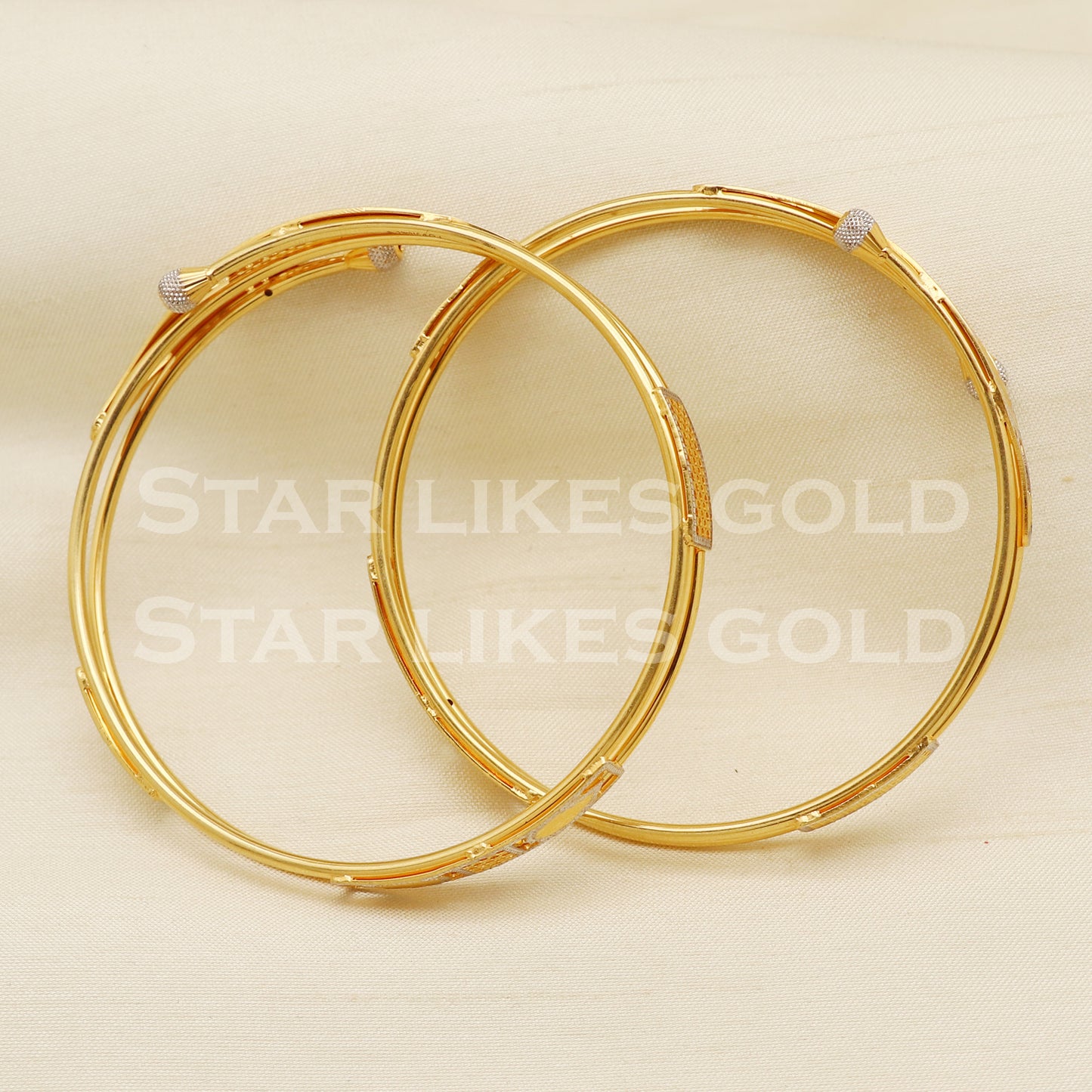 22 karat 22k gold Handmade Bangle Bracelet Pair jewelry, PR1477