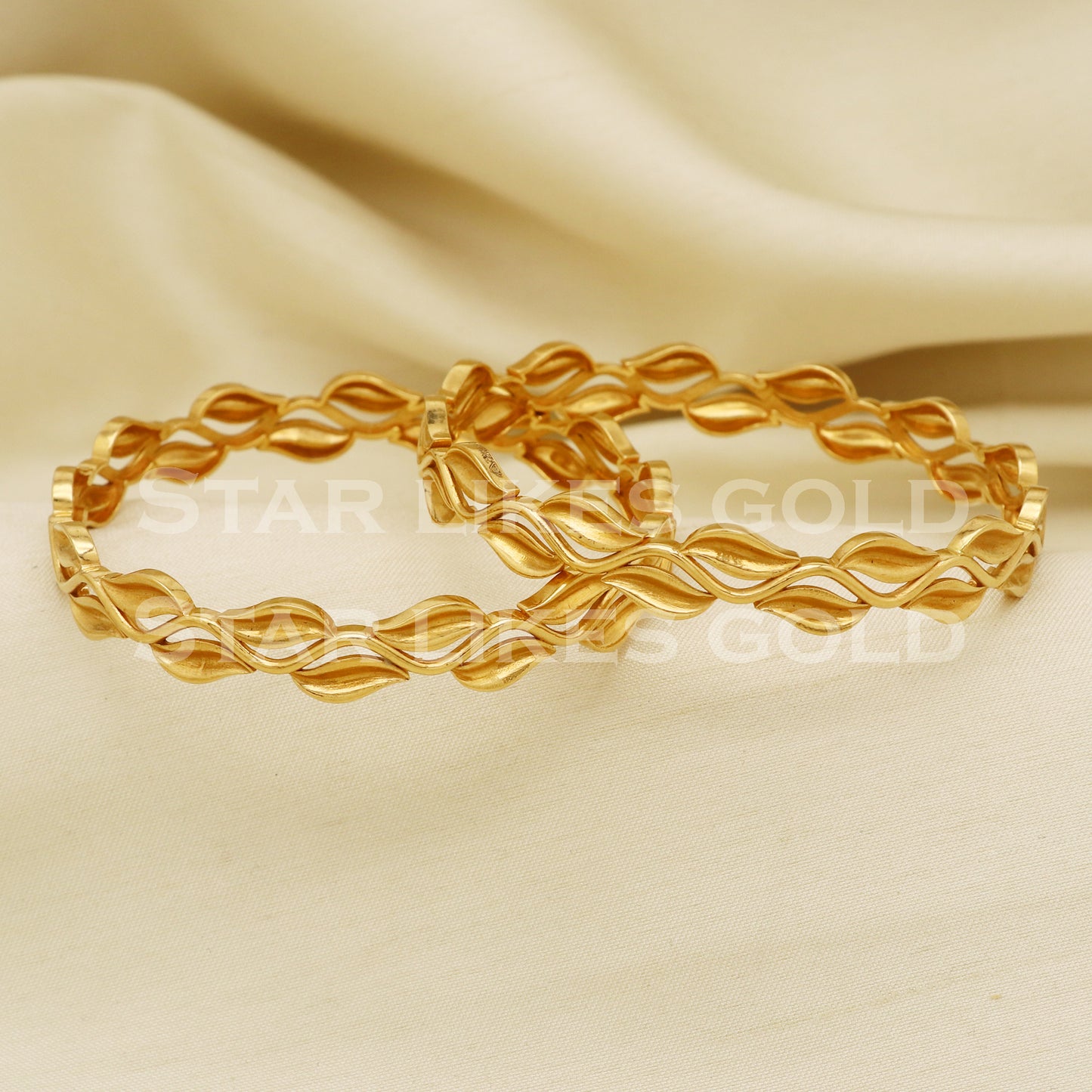 22 karat 22k gold Handmade Bangle Bracelet Pair jewelry, PR1480