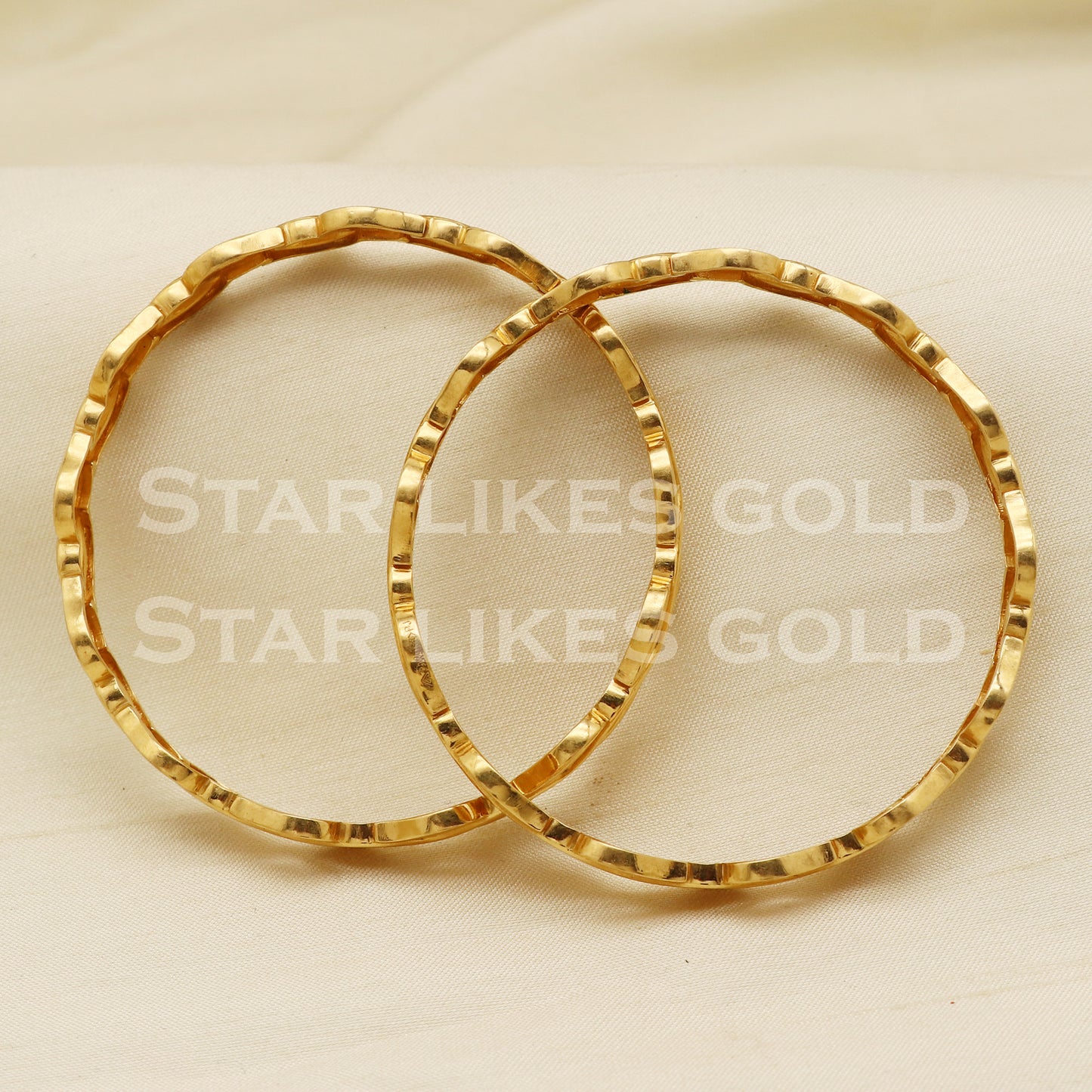 22 karat 22k gold Handmade Bangle Bracelet Pair jewelry, PR1480