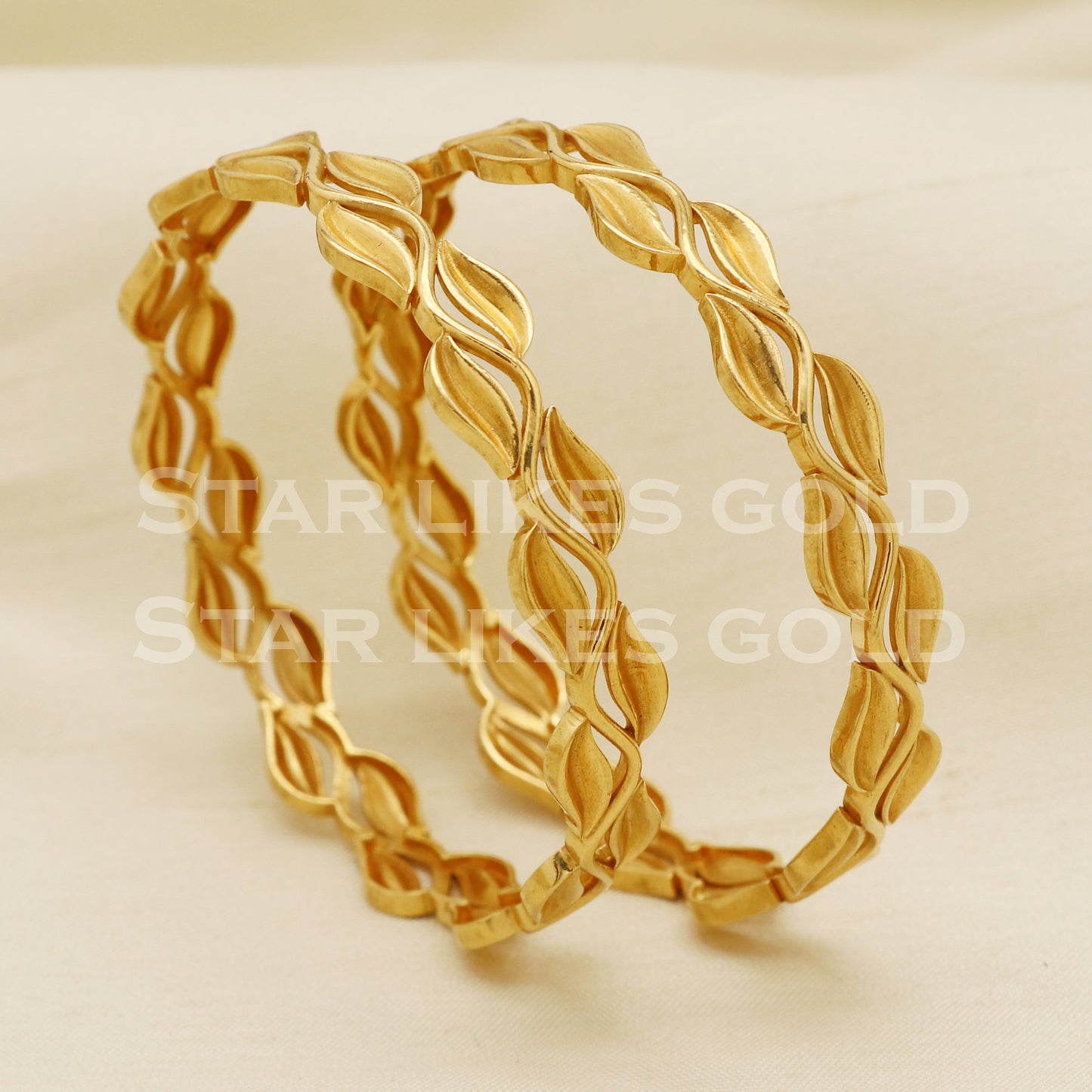 22 karat 22k gold Handmade Bangle Bracelet Pair jewelry, PR1480