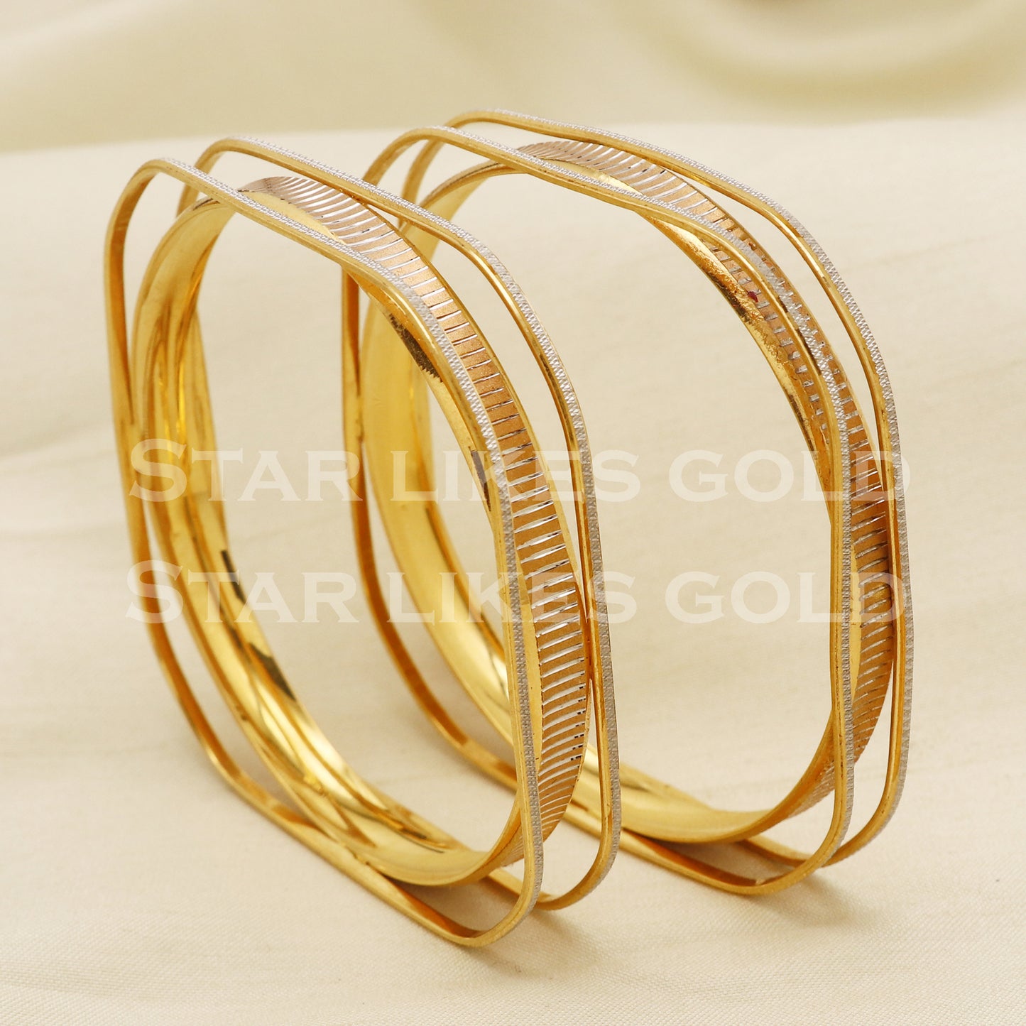 22 karat 22k gold Handmade Bangle Bracelet Pair jewelry, PR1481