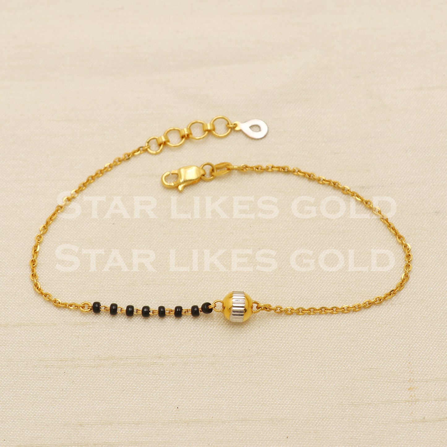 22 karat 22k gold Black Onyx Women Bracelet jewelry, PR1531