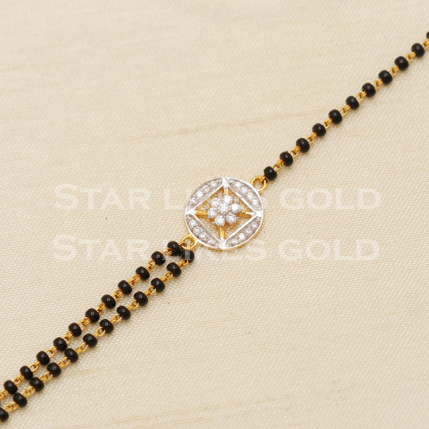 18 karat 18k gold Zircons Black Onyx Women Bracelet jewelry, PR1532